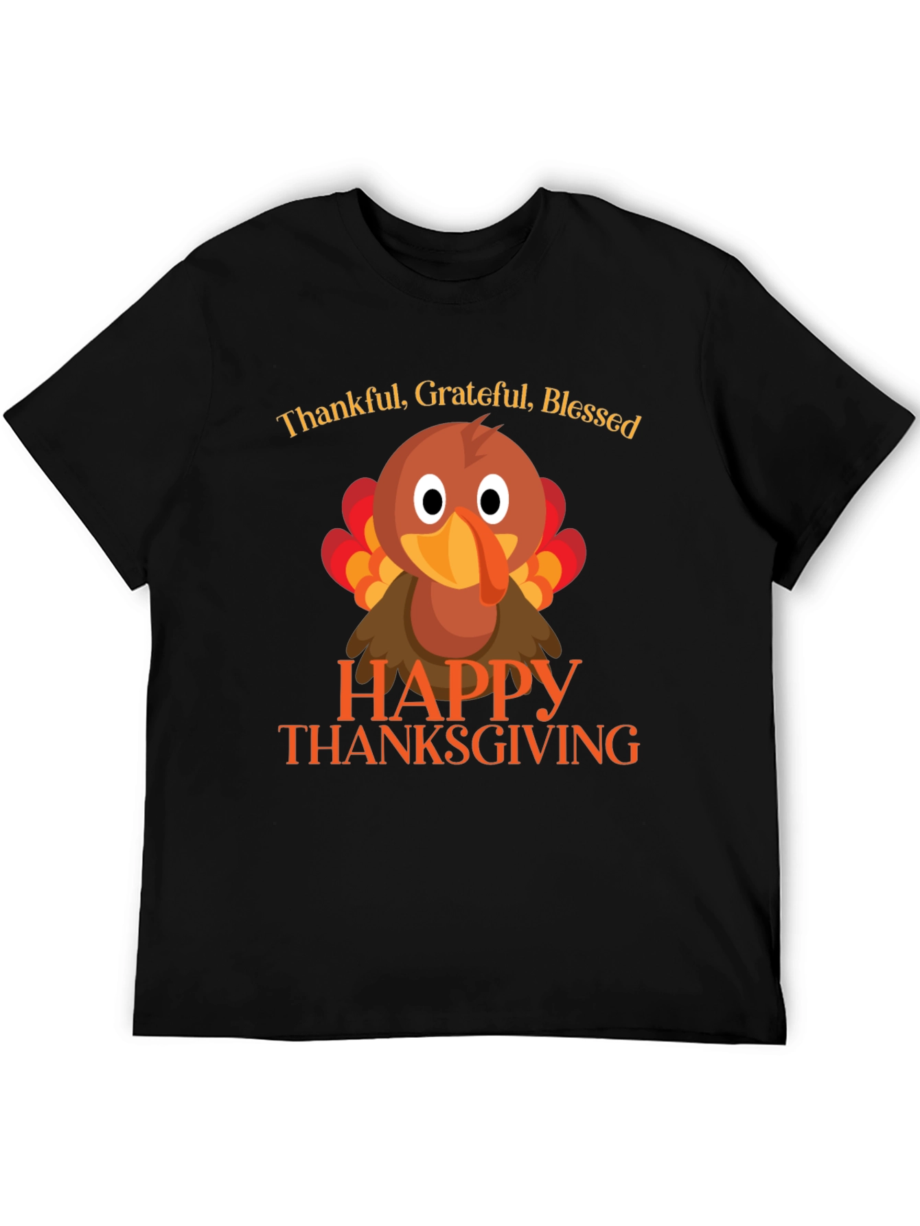 Thankful Grateful Blessed Thanksgiving Turkey Tee