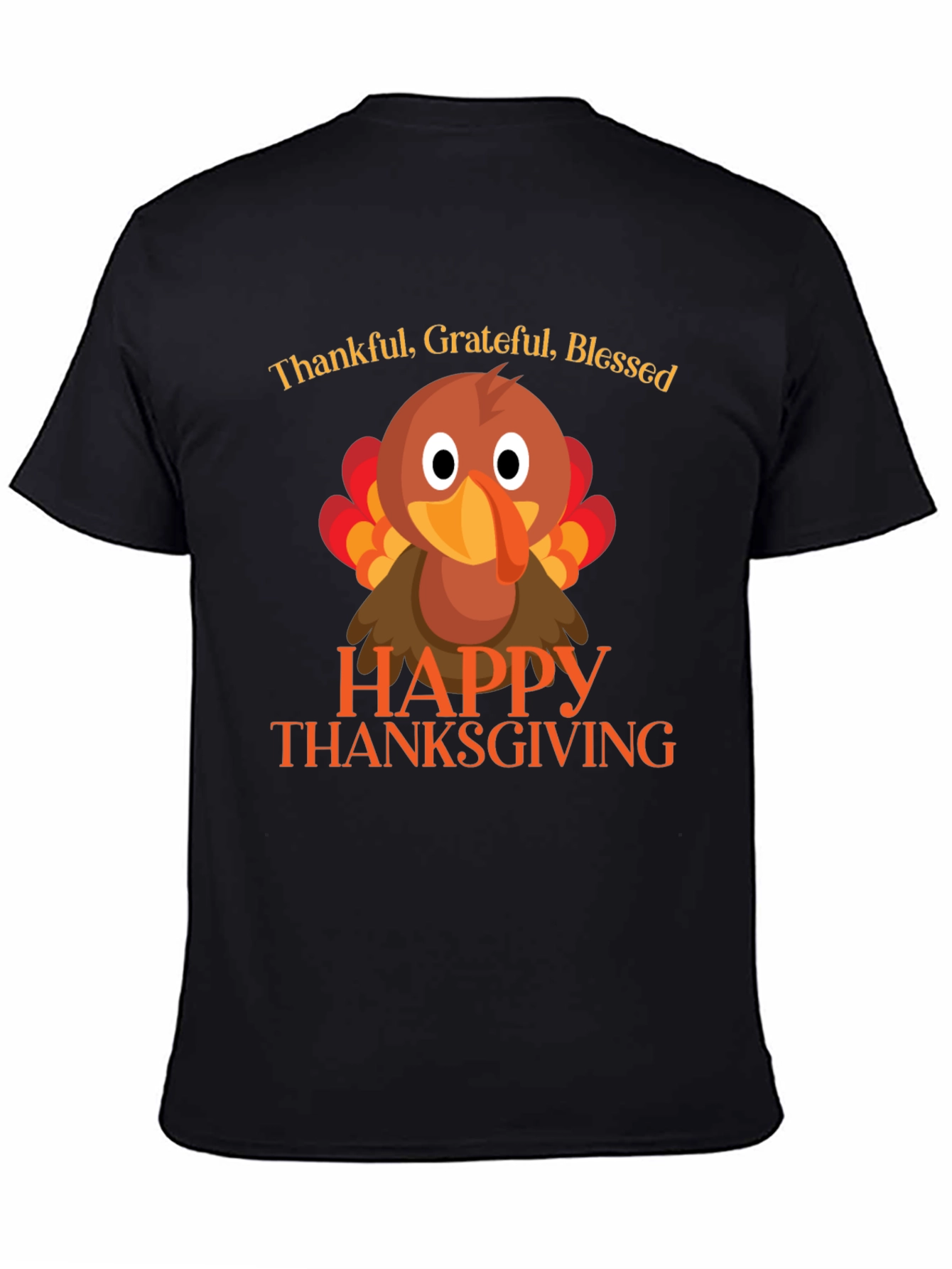 Thankful Grateful Blessed Thanksgiving Turkey Tee
