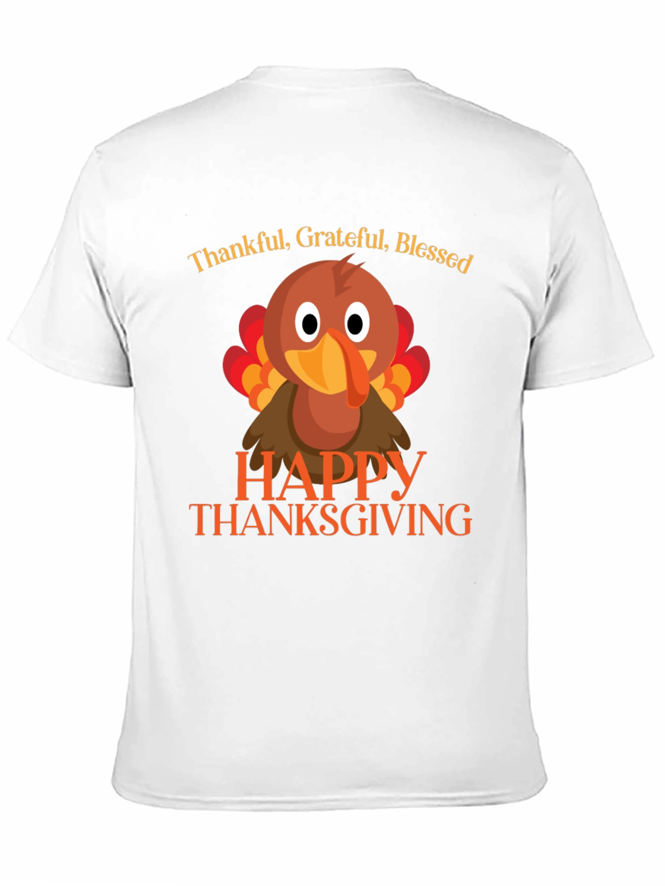 Thankful Grateful Blessed Thanksgiving Turkey Tee