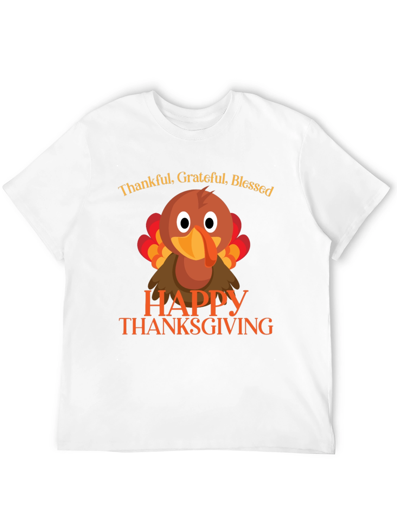 Thankful Grateful Blessed Thanksgiving Turkey Tee