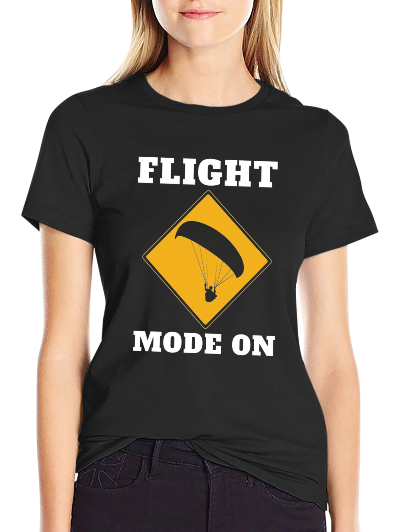 Flight Mode On Graphic Tee - Paragliding Design
