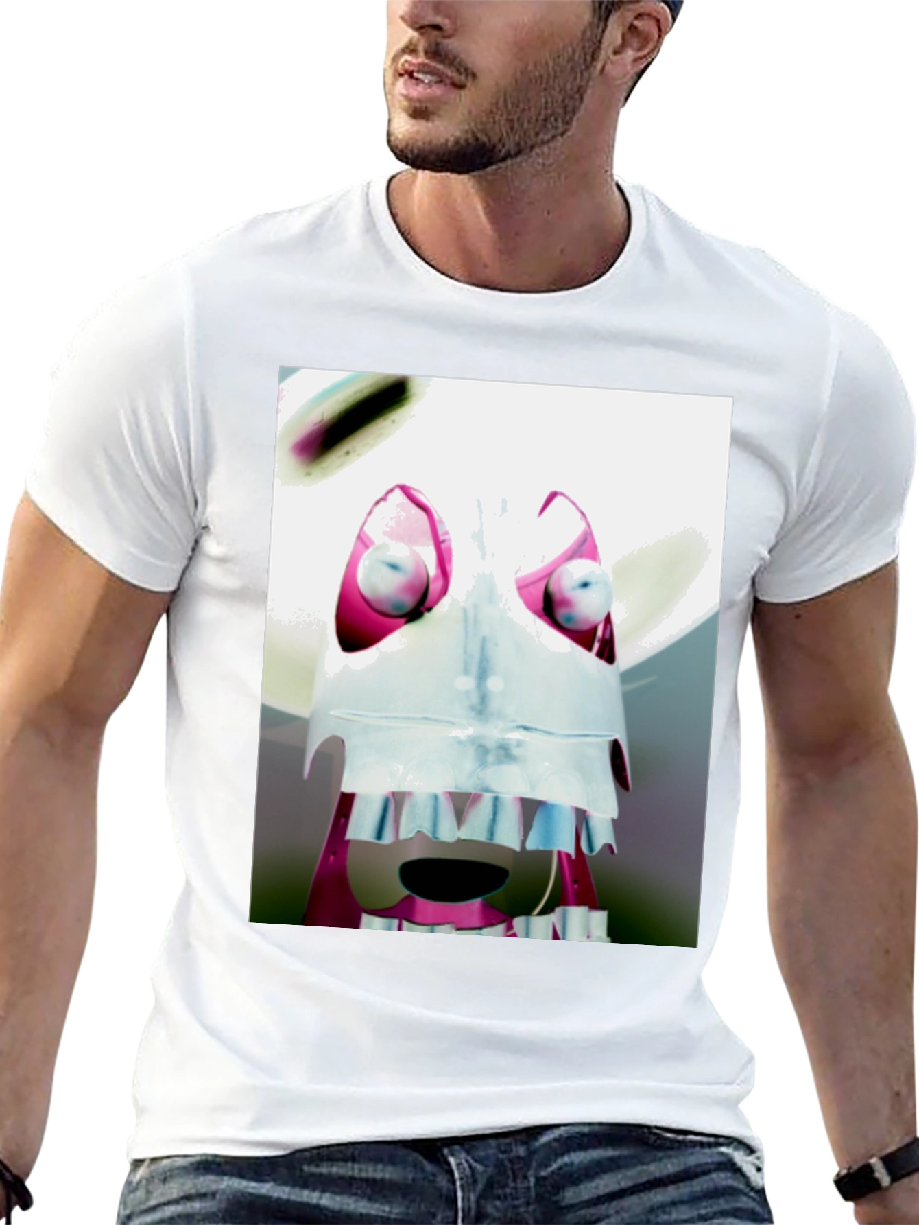 Abstract Character Graphic Black T-Shirt