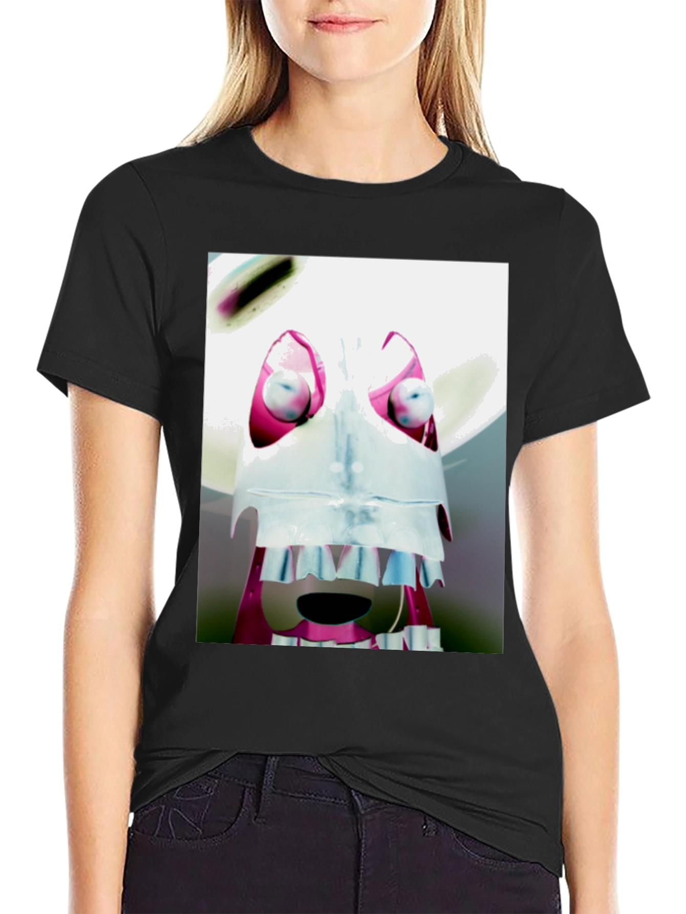 Abstract Character Graphic Black T-Shirt