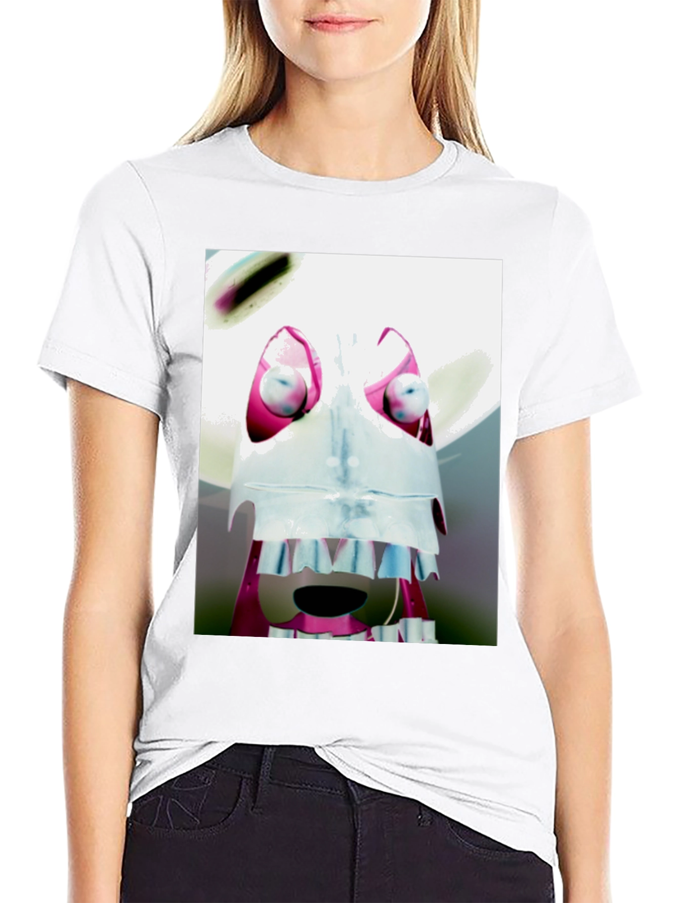 Abstract Character Graphic Black T-Shirt