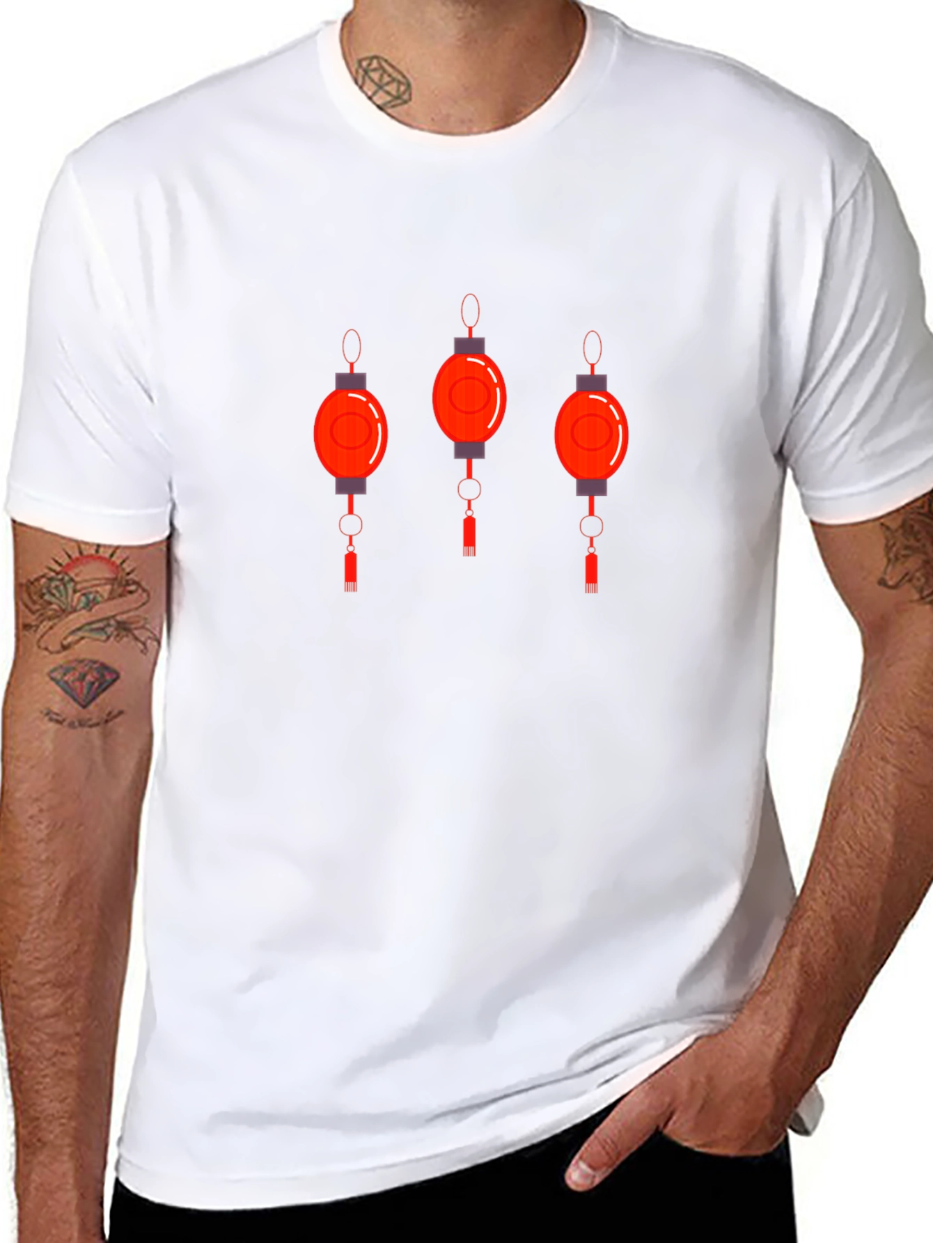 Lantern Print T-Shirt - Casual Wear