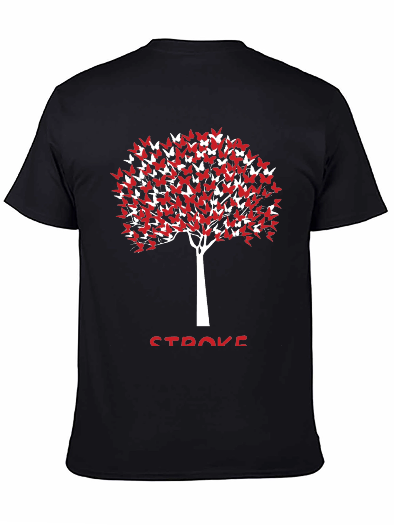 Butterfly Tree Stroke Awareness Black Tee