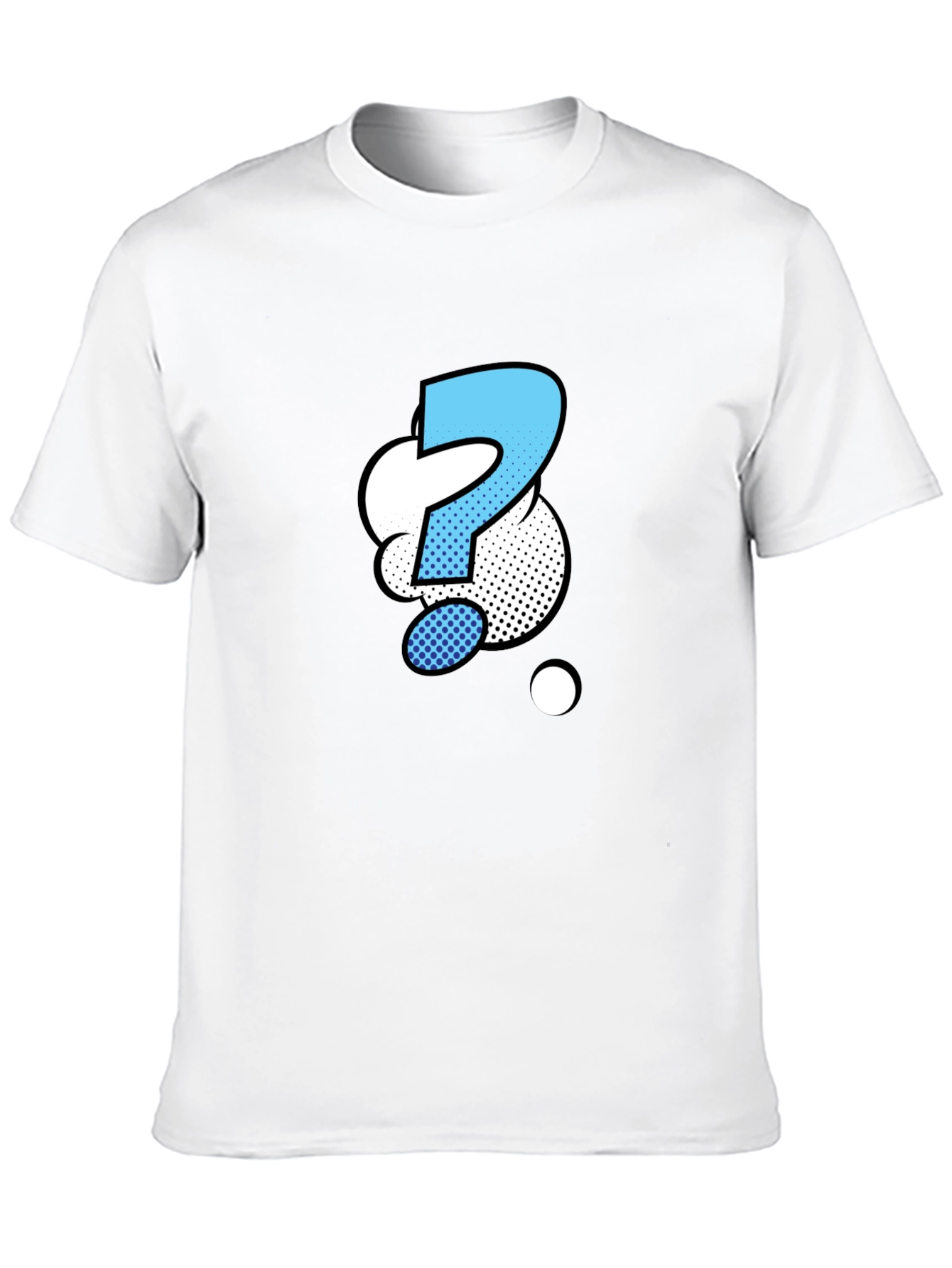 Question Mark Graphic Tee - Black Cotton Blend