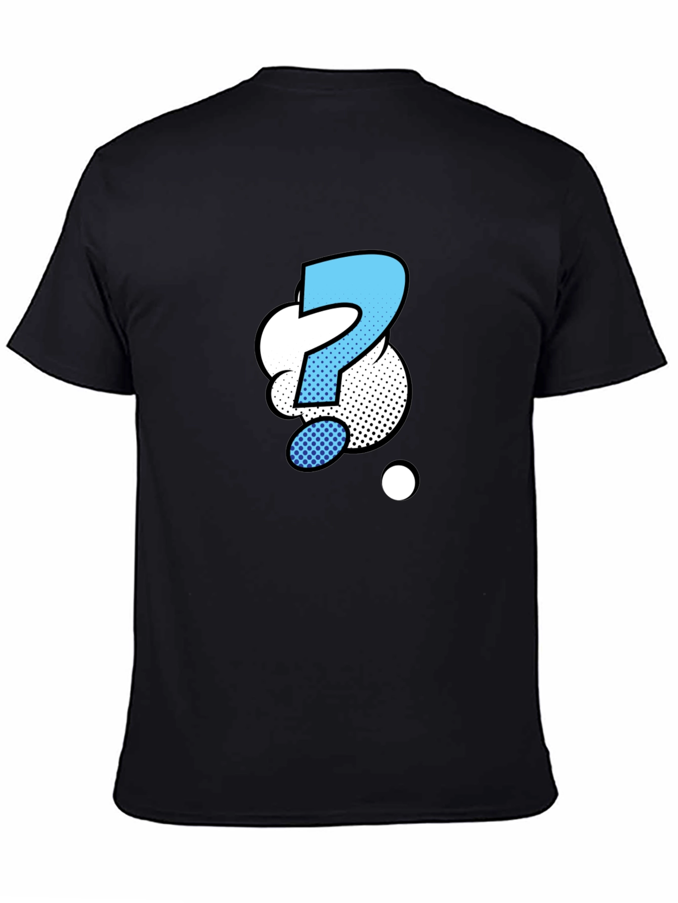 Question Mark Graphic Tee - Black Cotton Blend