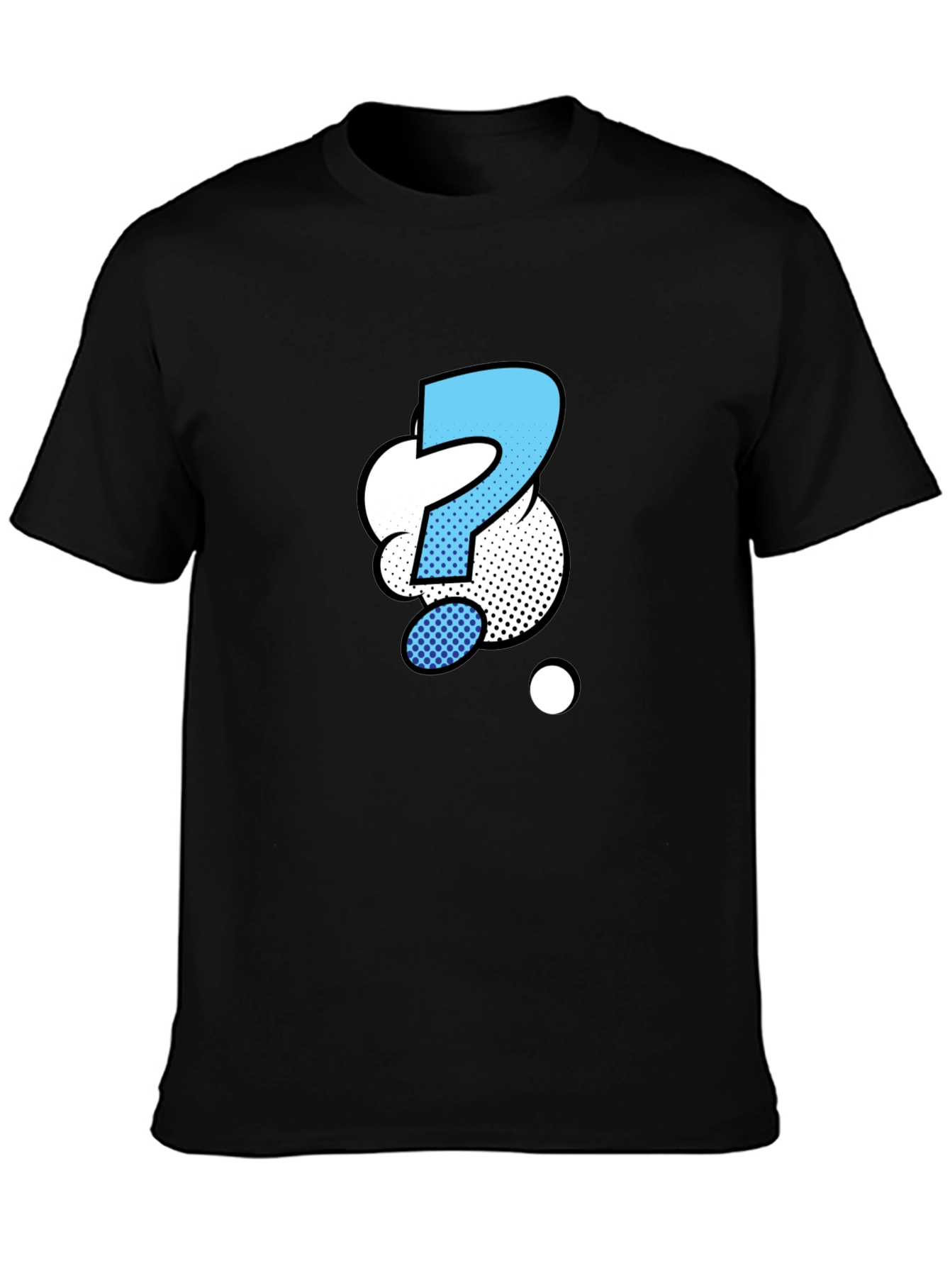Question Mark Graphic Tee - Black Cotton Blend