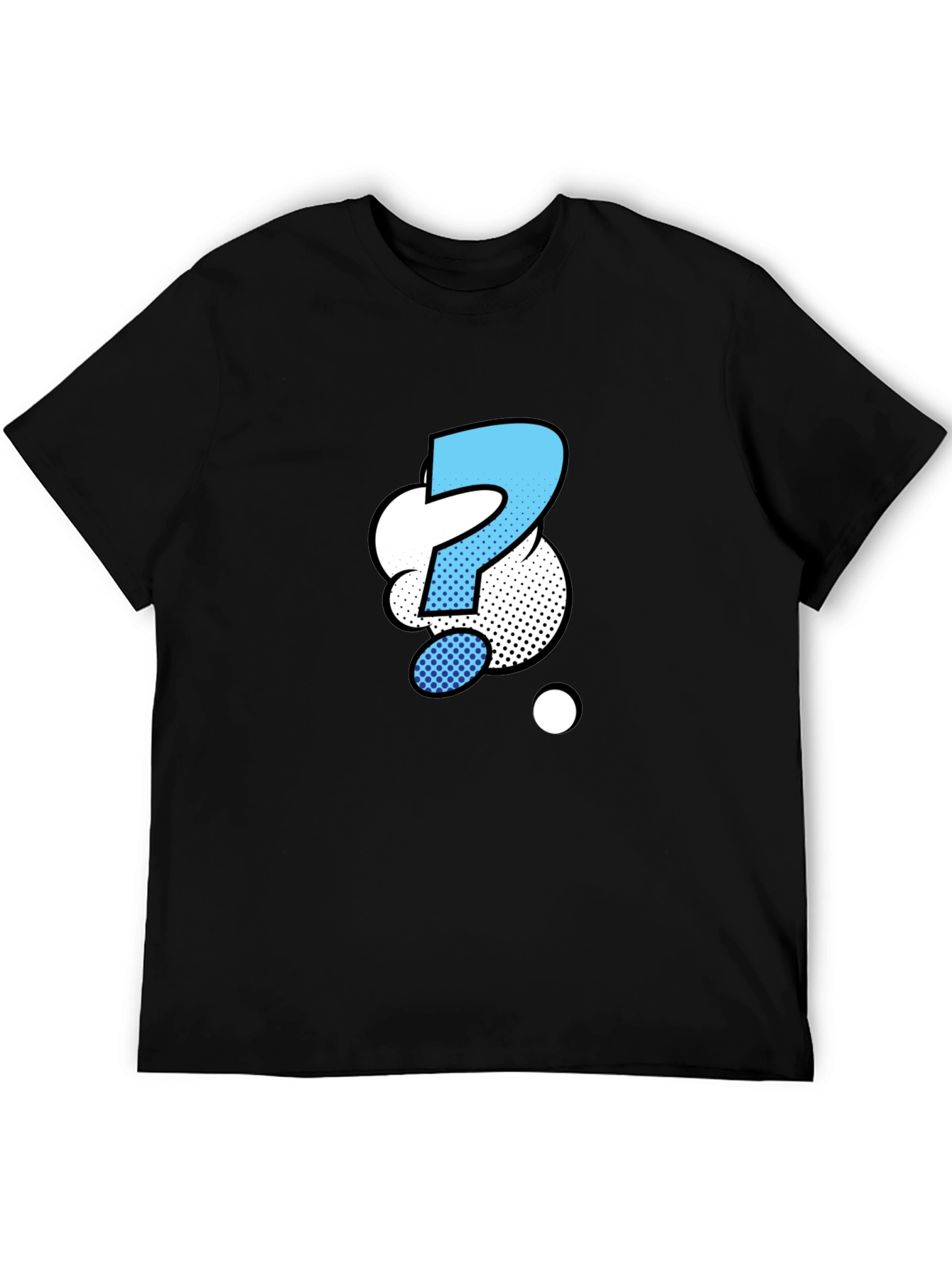 Question Mark Graphic Tee - Black Cotton Blend