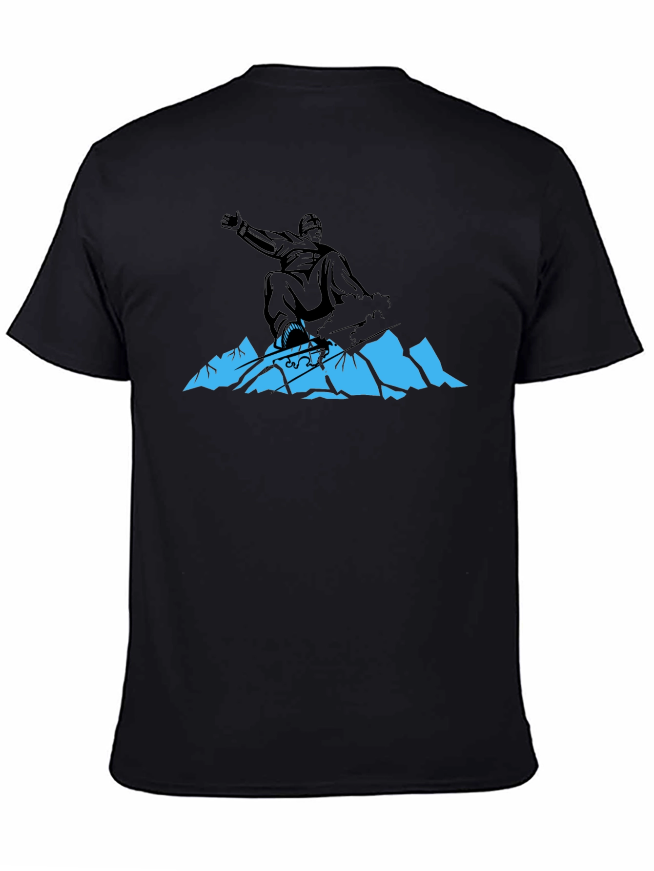 Snowboarder Graphic Tee - Black Cotton Blend
