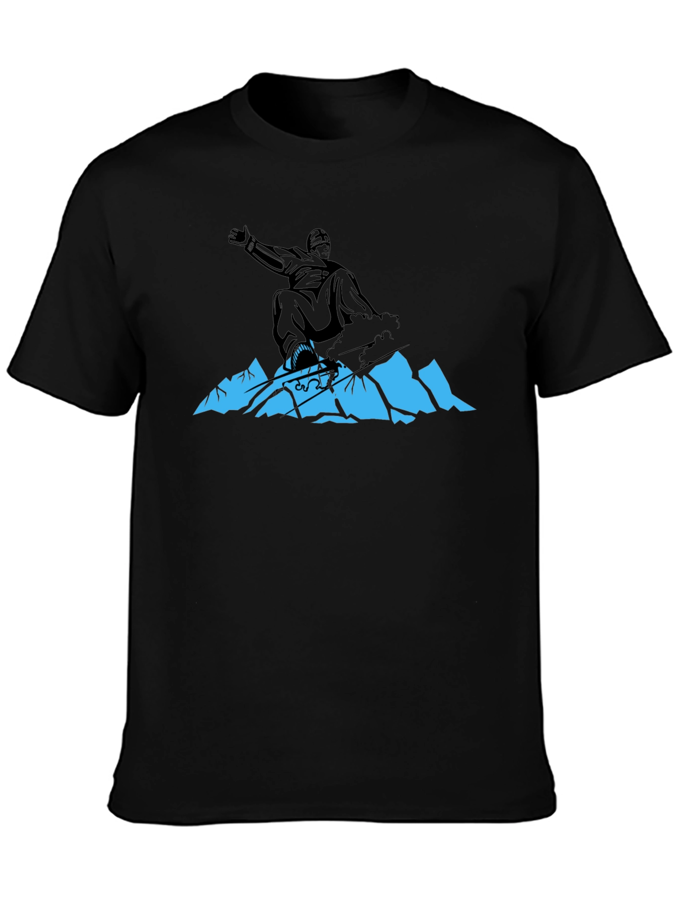 Snowboarder Graphic Tee - Black Cotton Blend