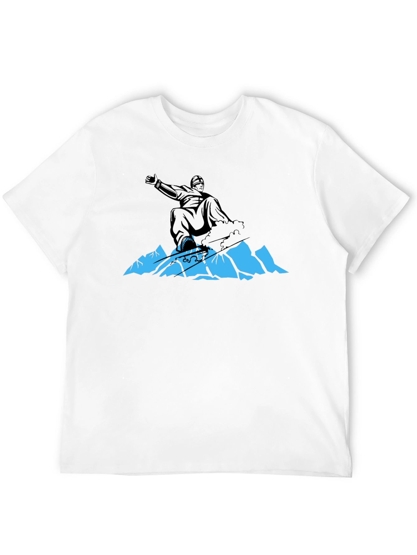Snowboarder Graphic Tee - Black Cotton Blend