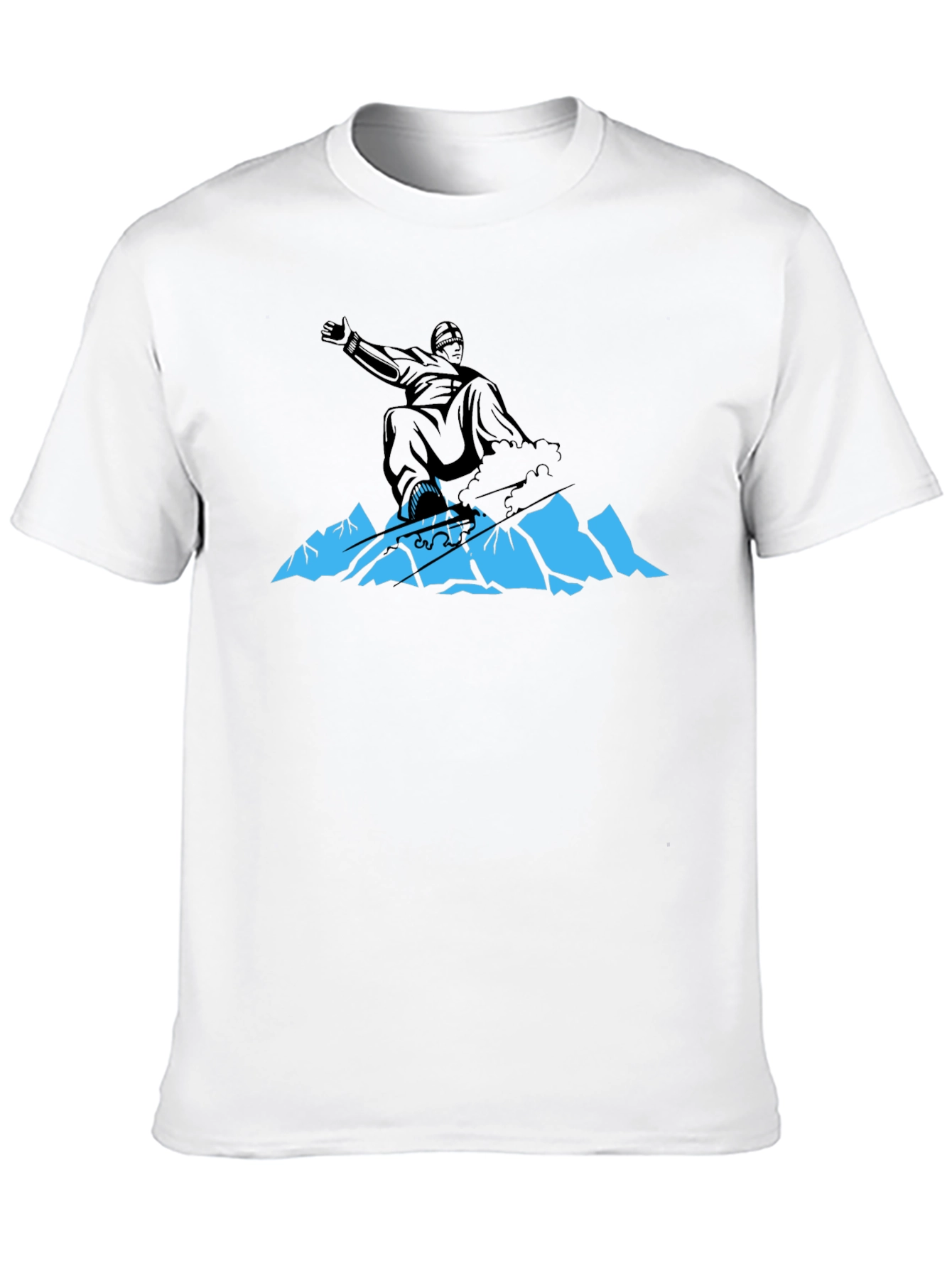 Snowboarder Graphic Tee - Black Cotton Blend