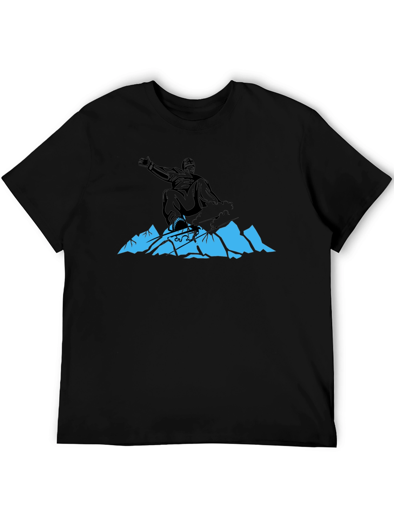 Snowboarder Graphic Tee - Black Cotton Blend