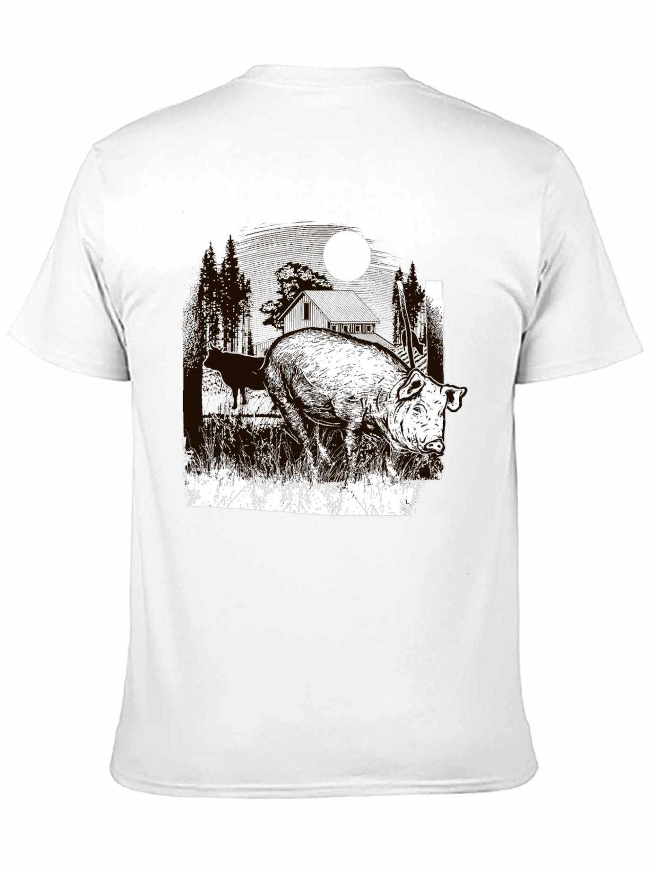 Pig Moon Graphic T-Shirt - Black Tee