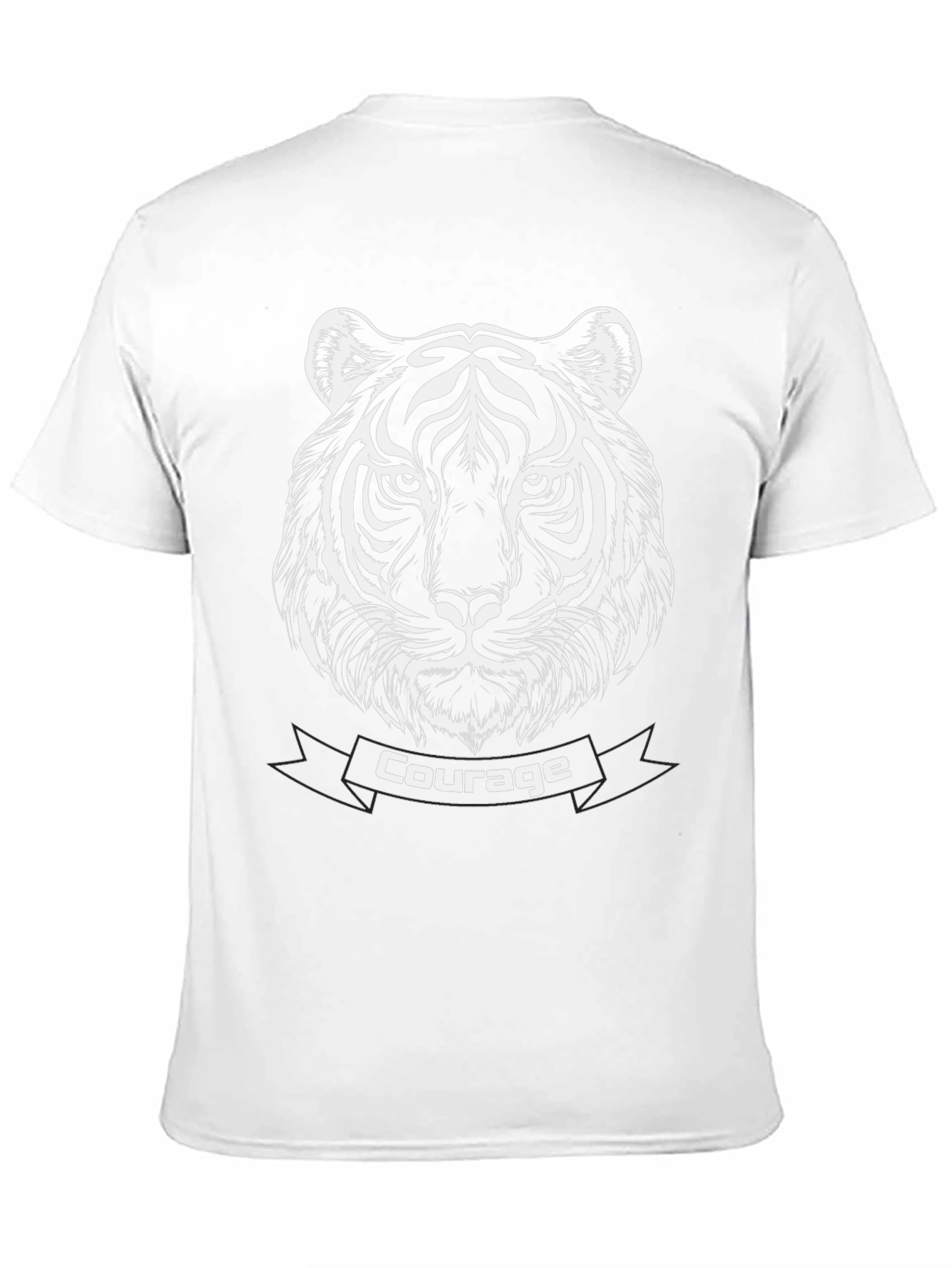 Courage Tiger Graphic Tee - Premium Black T-Shirt