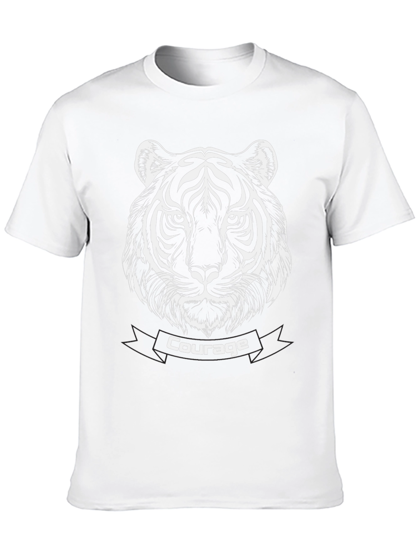 Courage Tiger Graphic Tee - Premium Black T-Shirt