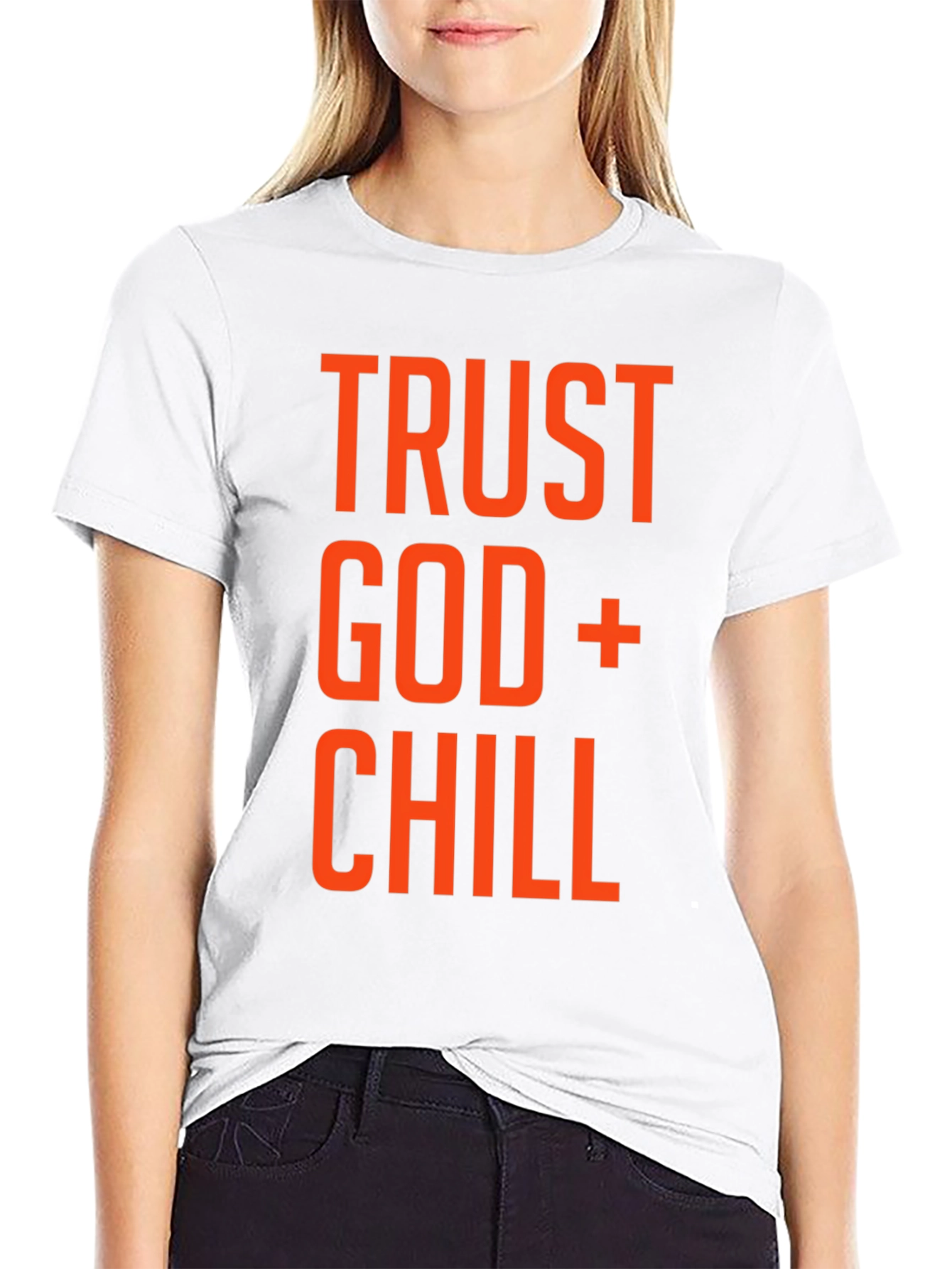 Trust God and Chill Graphic T-Shirt - Black