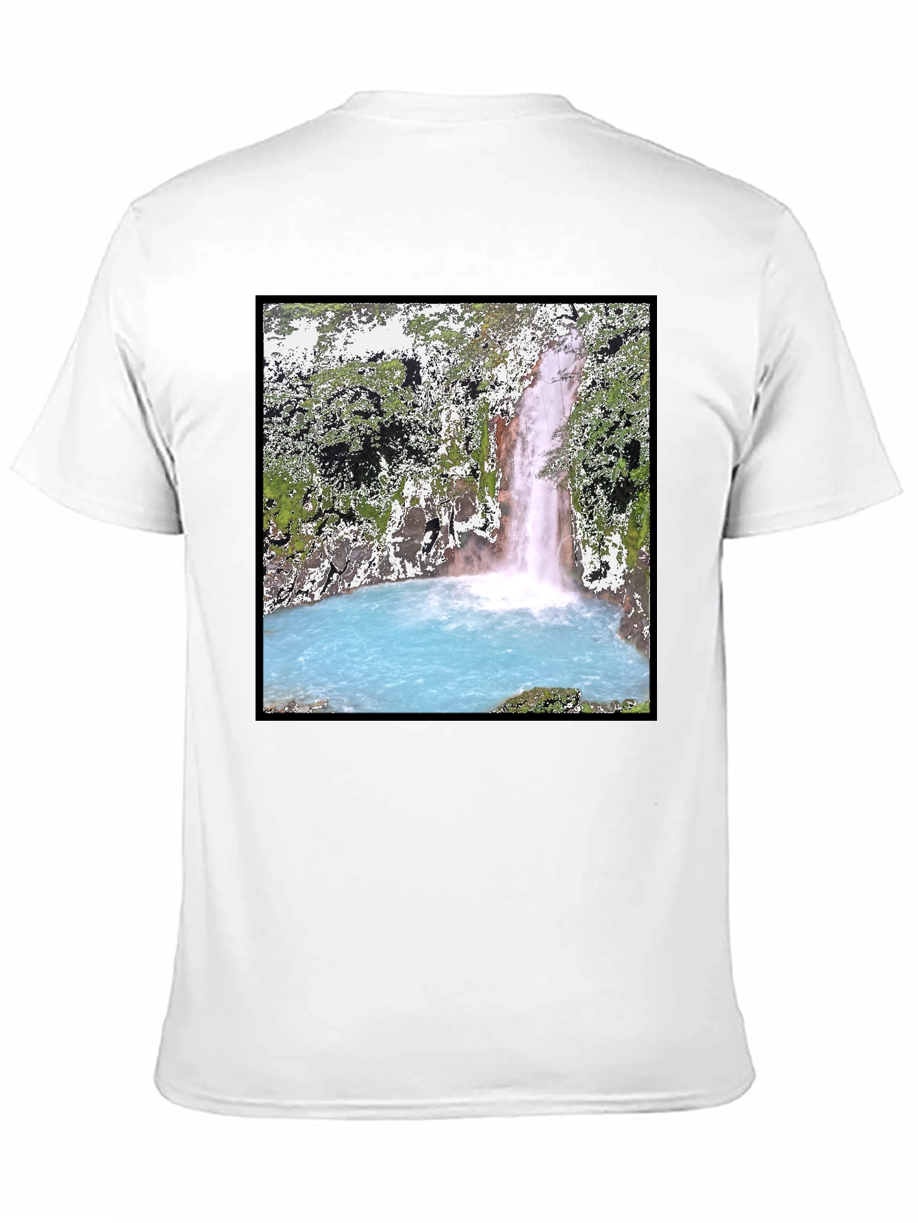 Waterfall Graphic Tee - Black Cotton T-Shirt