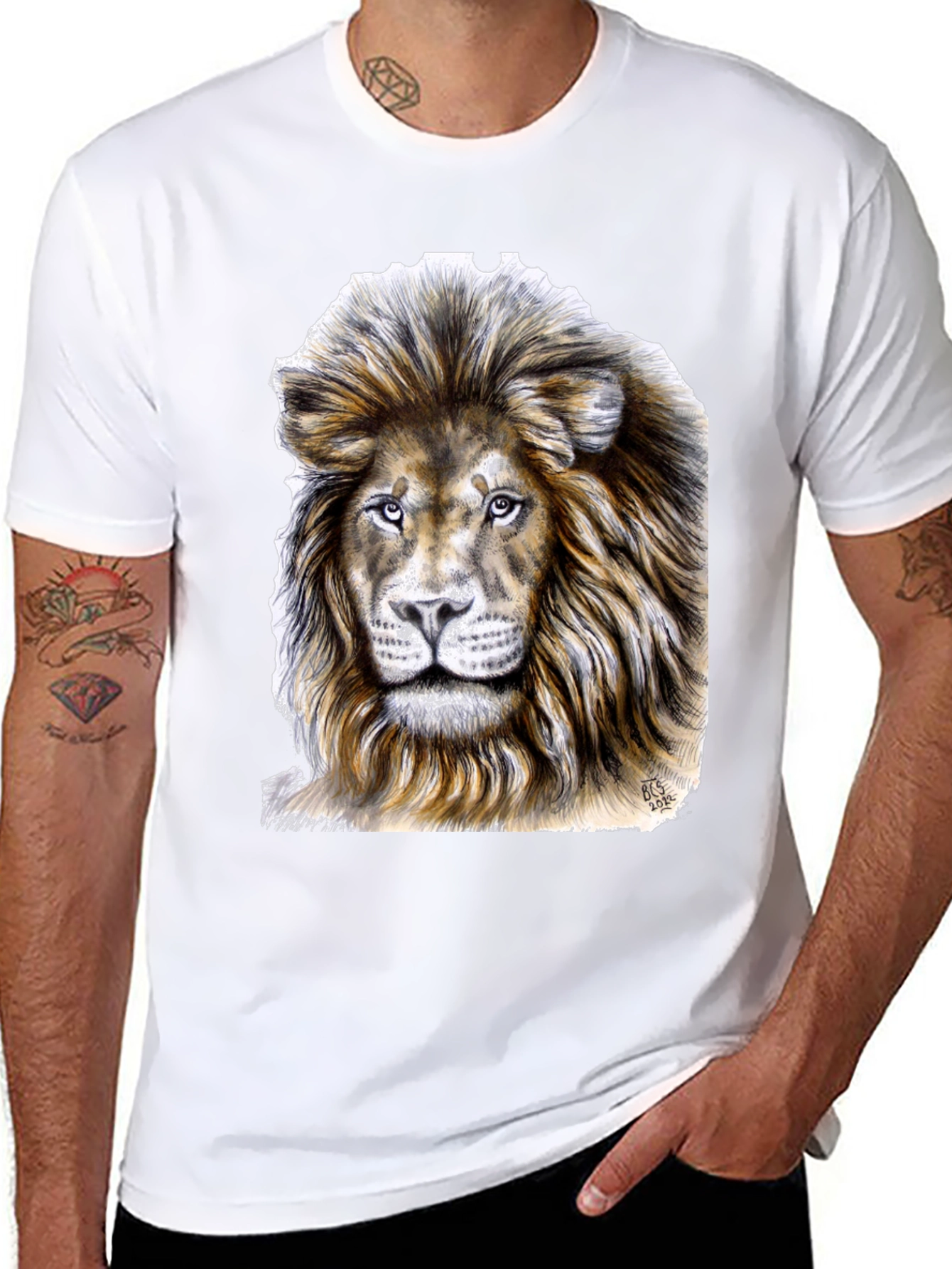 Lion Graphic Tee - Black