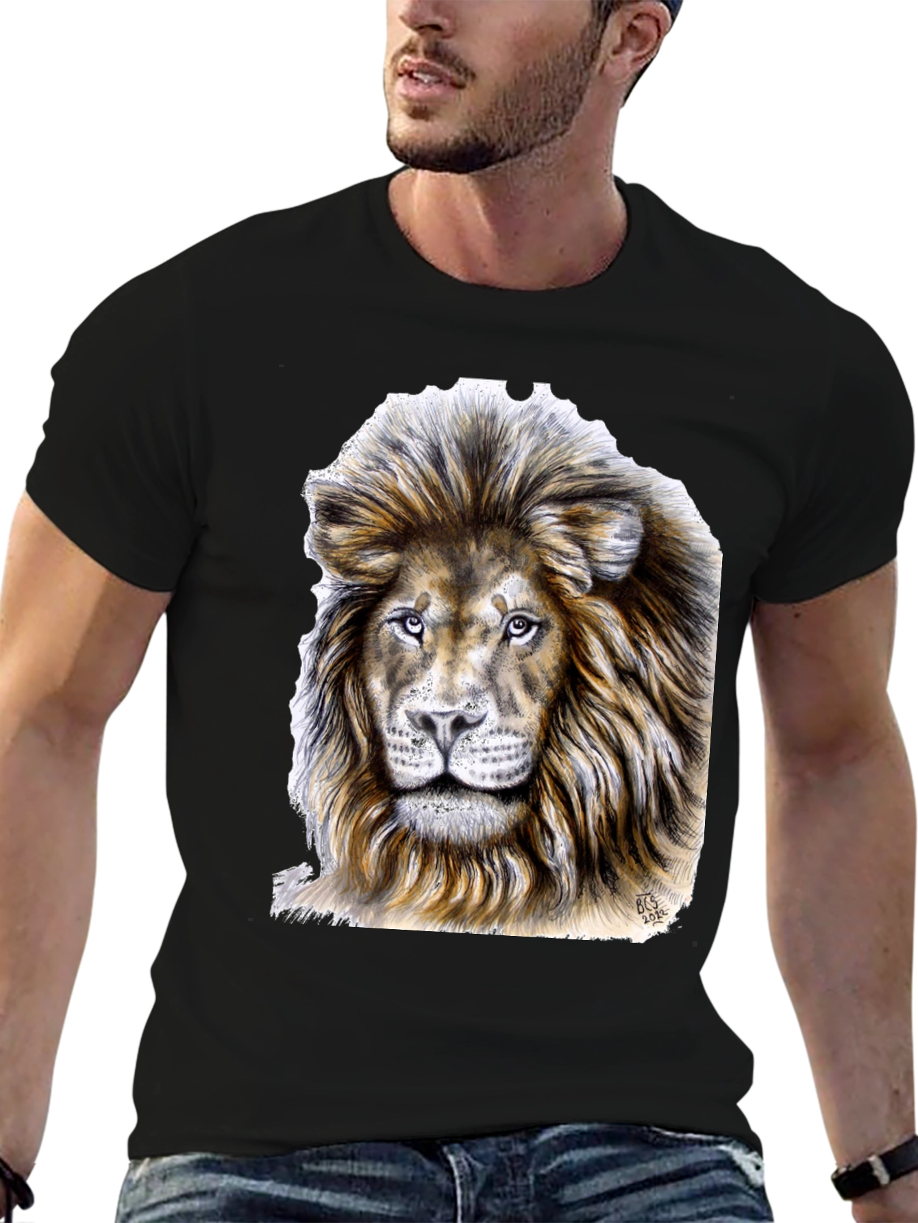 Lion Graphic Tee - Black