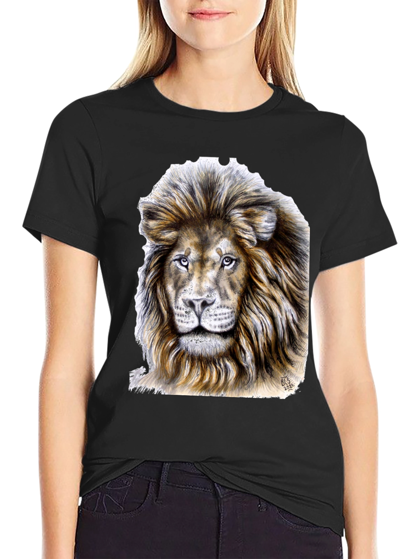 Lion Graphic Tee - Black