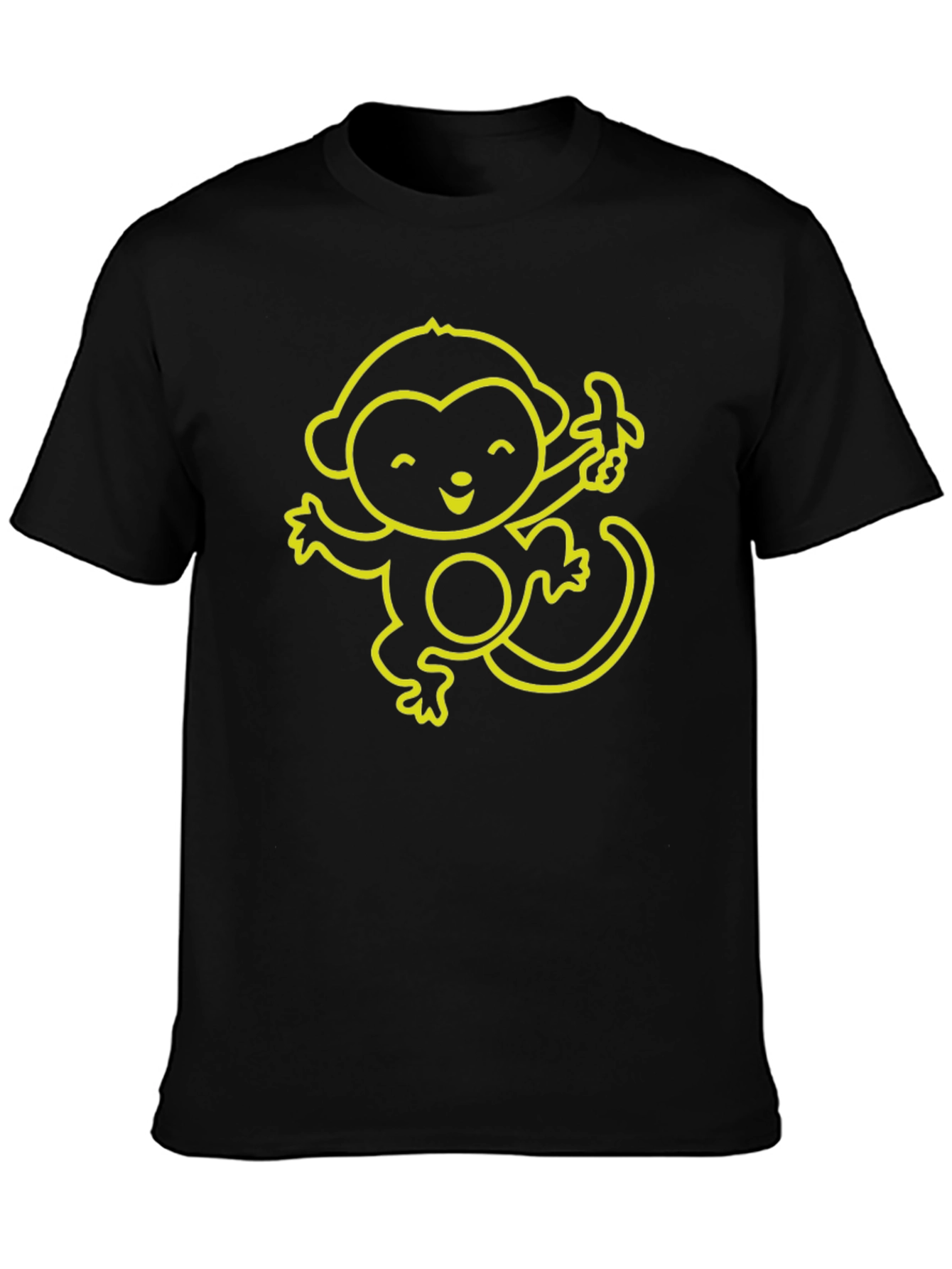 Cute Monkey Banana Graphic T-Shirt