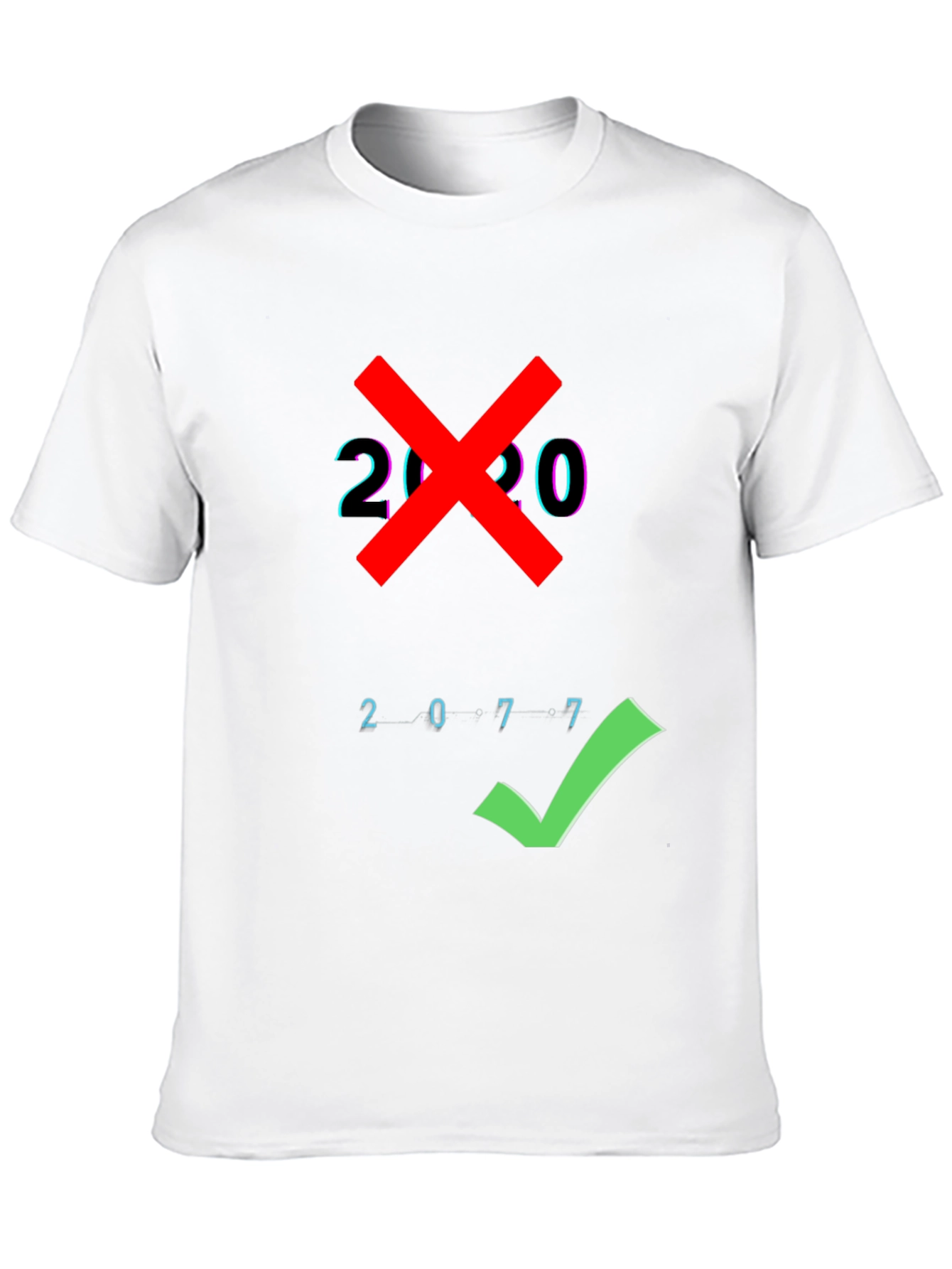 2077 Checkmark Tee - Cyberpunk Style