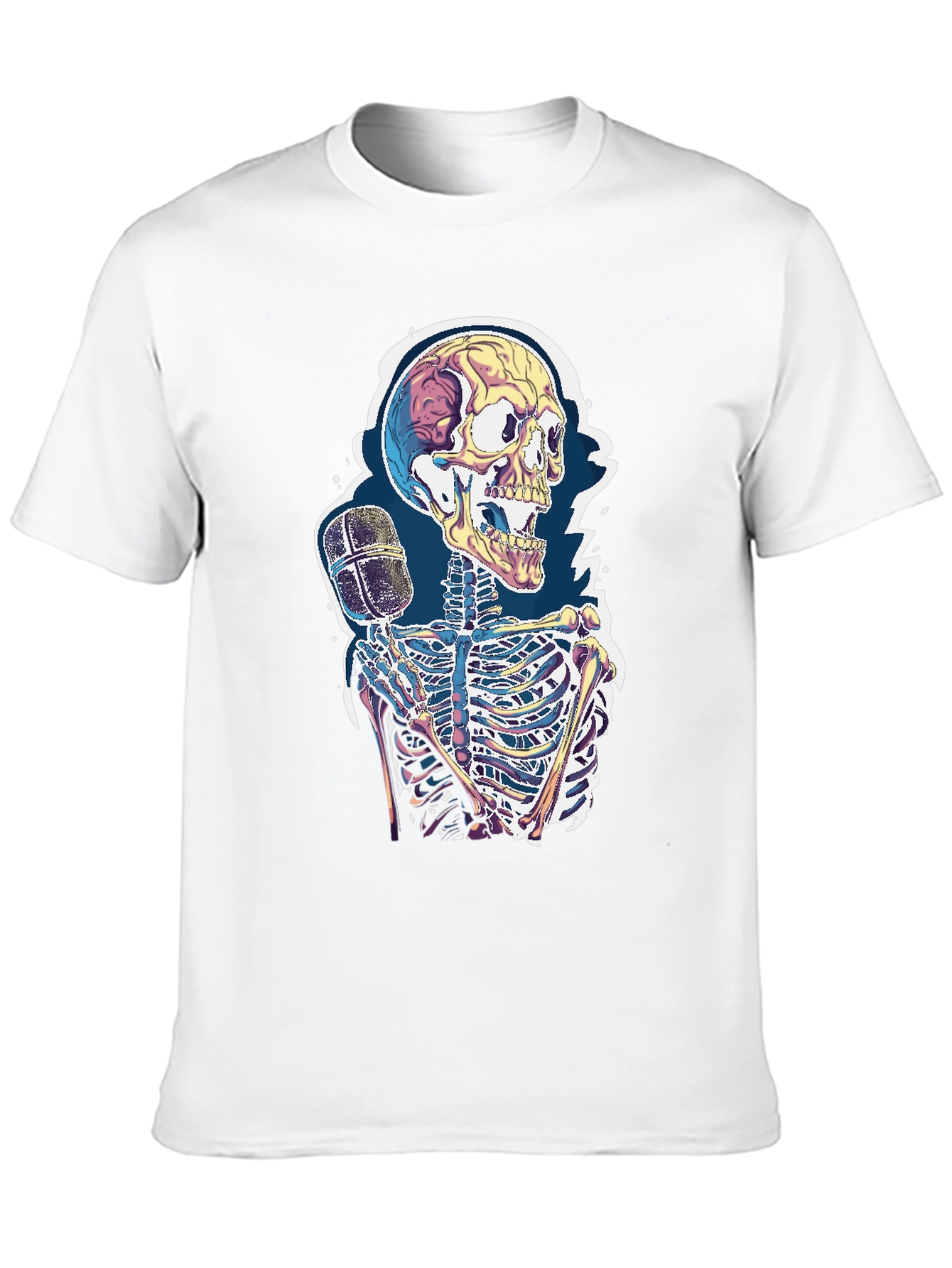 Skeleton Microphone Graphic Tee - Black