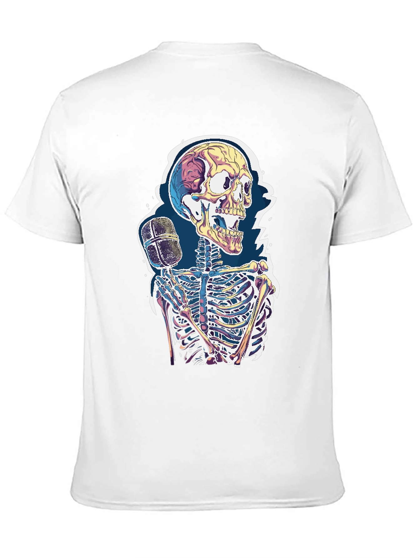 Skeleton Microphone Graphic Tee - Black