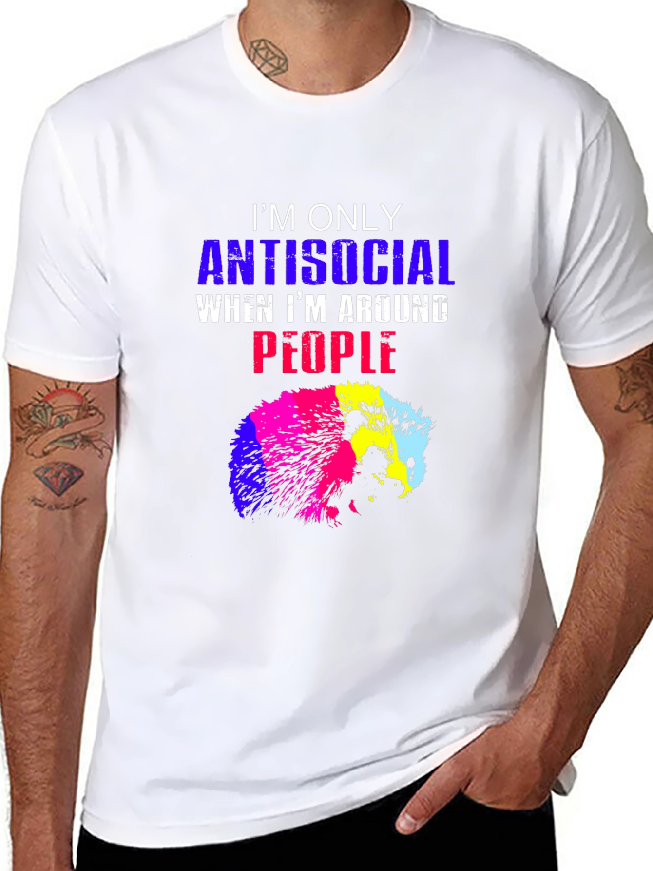 Antisocial Hedgehog Graphic Tee - Black