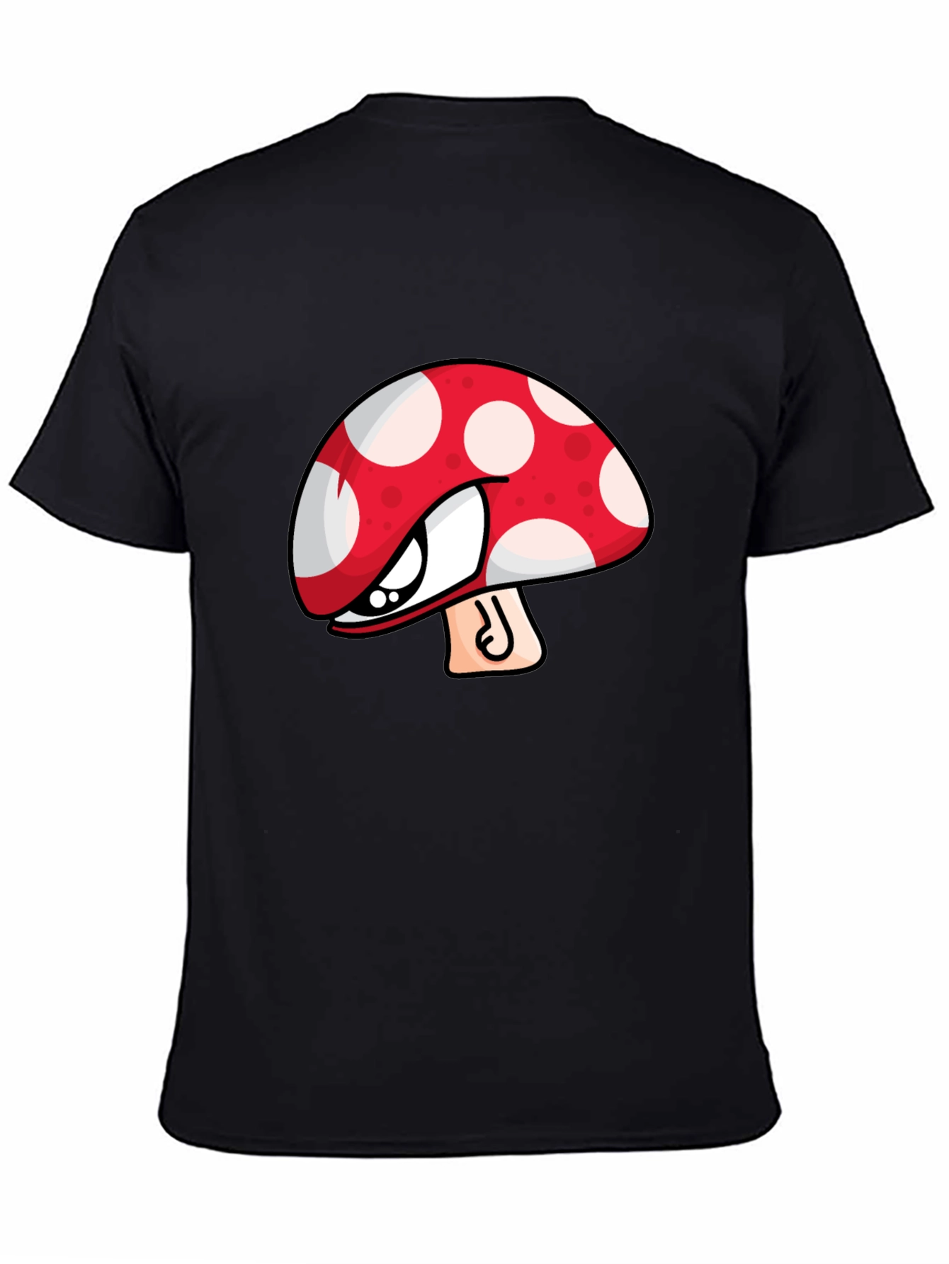 Mushroom Graphic Tee - Black Cotton Blend