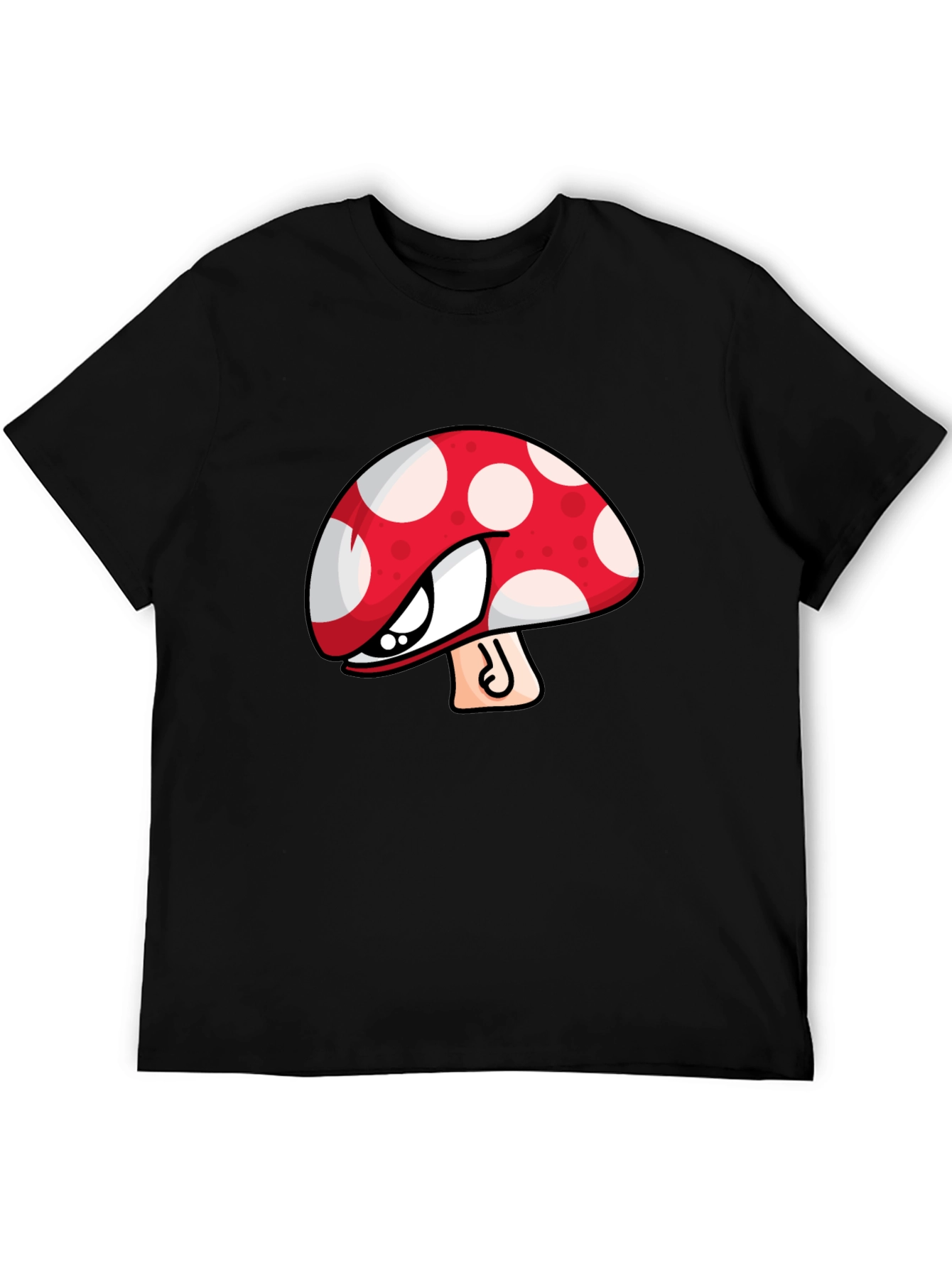 Mushroom Graphic Tee - Black Cotton Blend