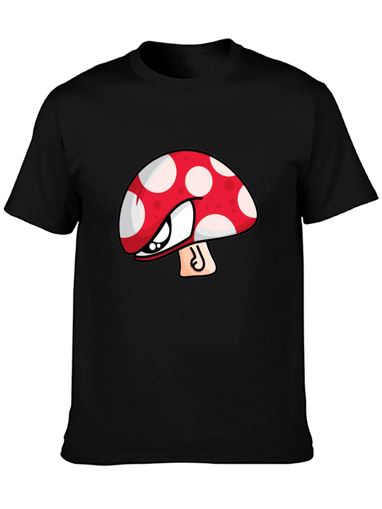 Mushroom Graphic Tee - Black Cotton Blend