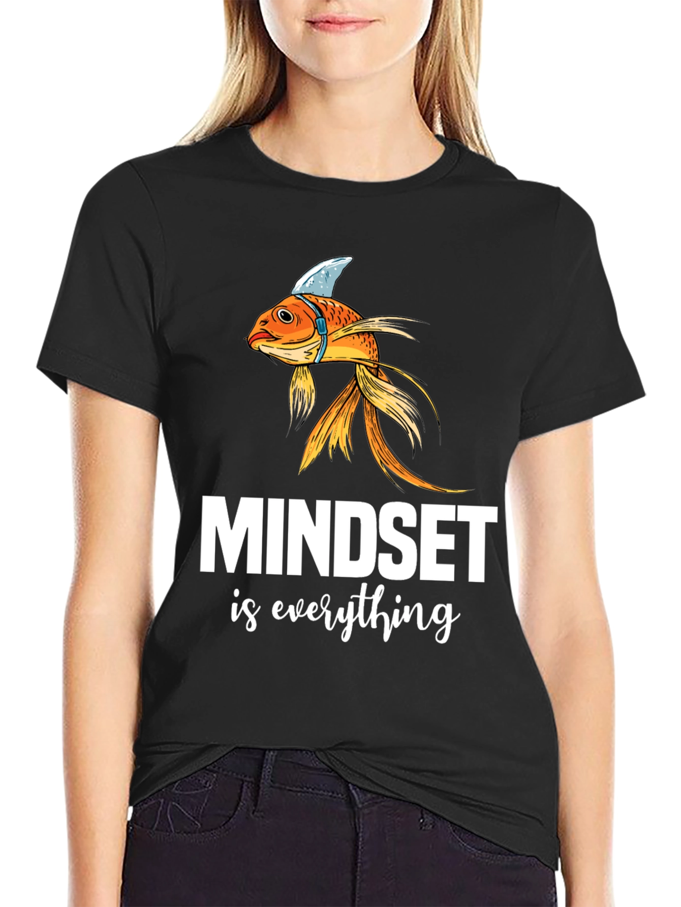 Mindset is Everything T-Shirt - Goldfish Shark Fin Tee