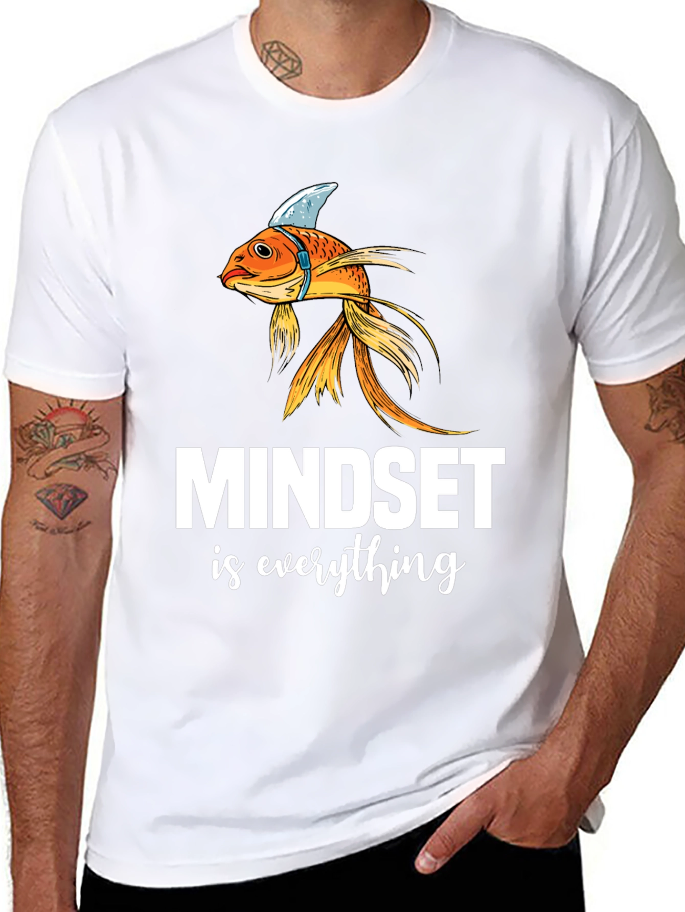 Mindset is Everything T-Shirt - Goldfish Shark Fin Tee
