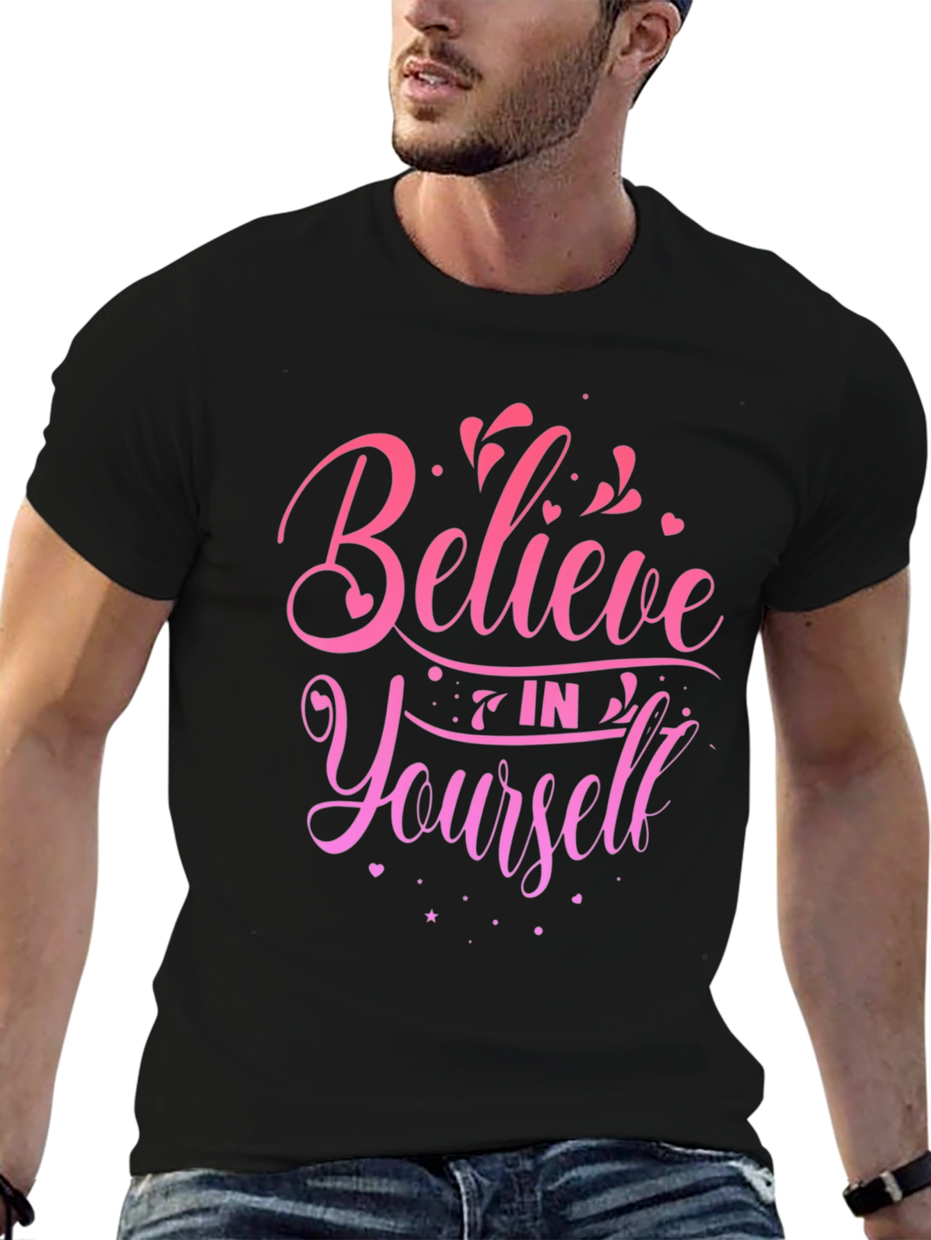 Believe In Yourself Black Graphic Tee