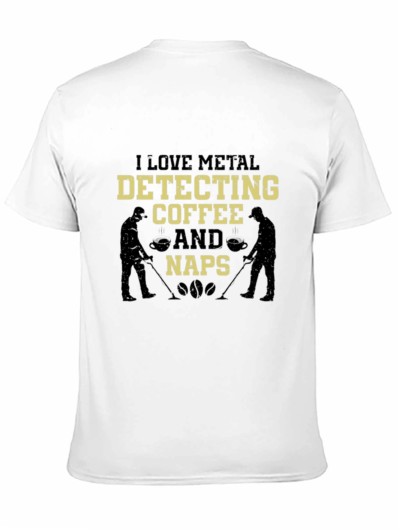 Metal Detecting Coffee & Naps Black Graphic T-Shirt