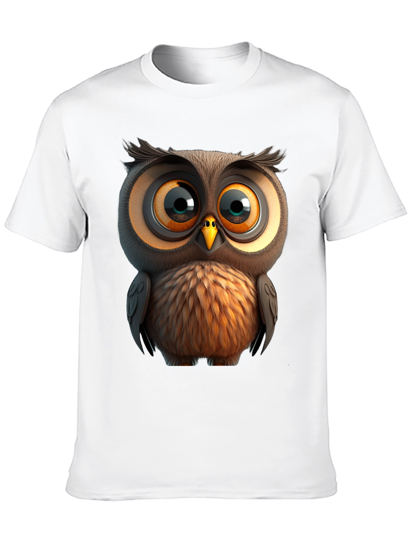 Cartoon Owl Graphic Tee - Unisex Black T-Shirt