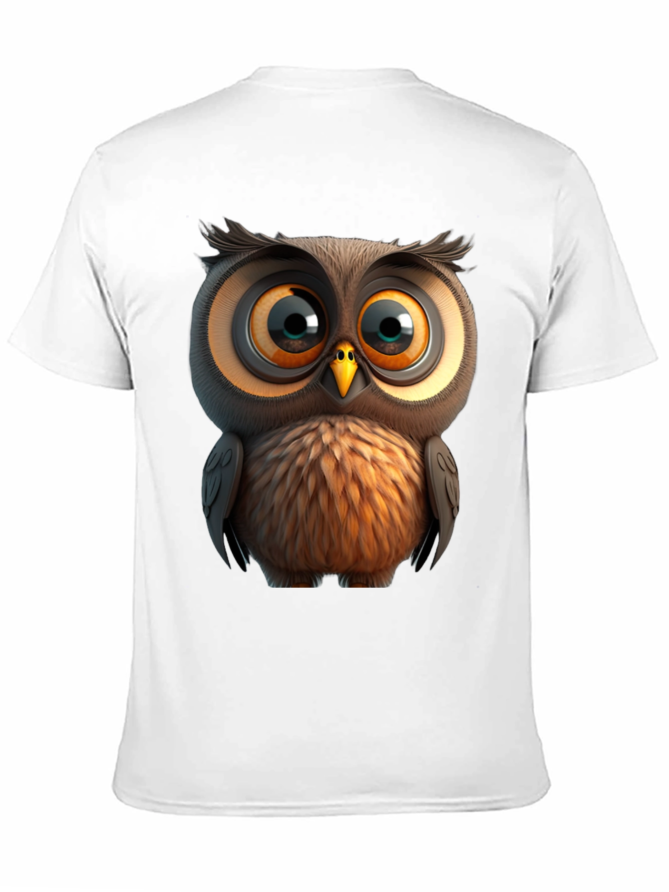 Cartoon Owl Graphic Tee - Unisex Black T-Shirt