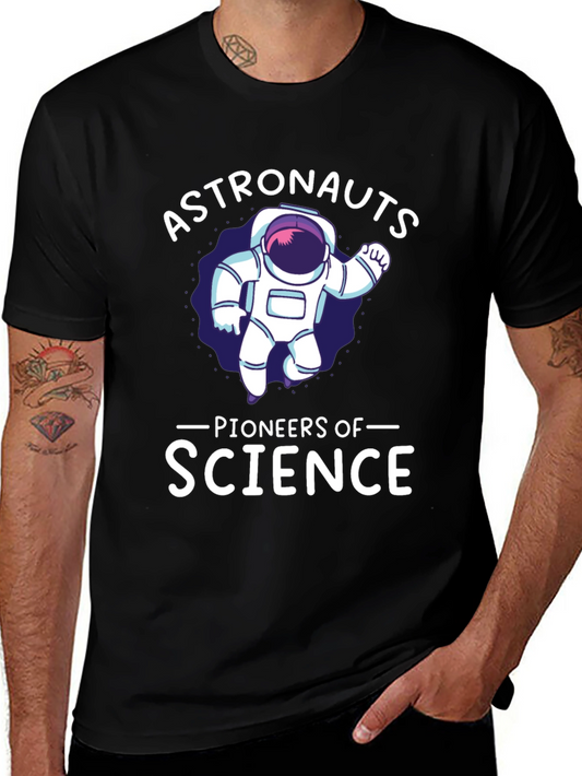 Astronauts Pioneers of Science Black T-Shirt