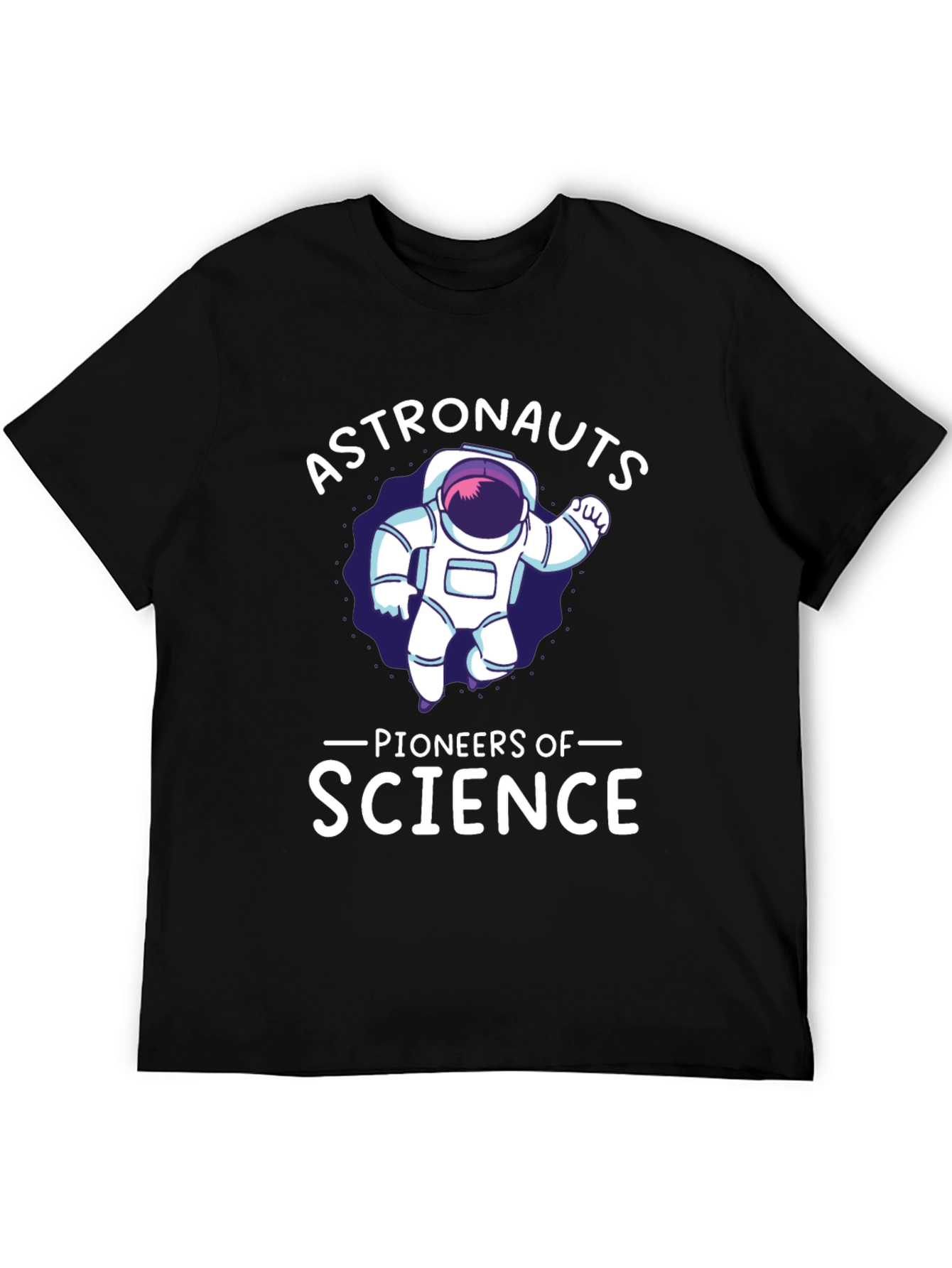 Astronauts Pioneers of Science Black T-Shirt