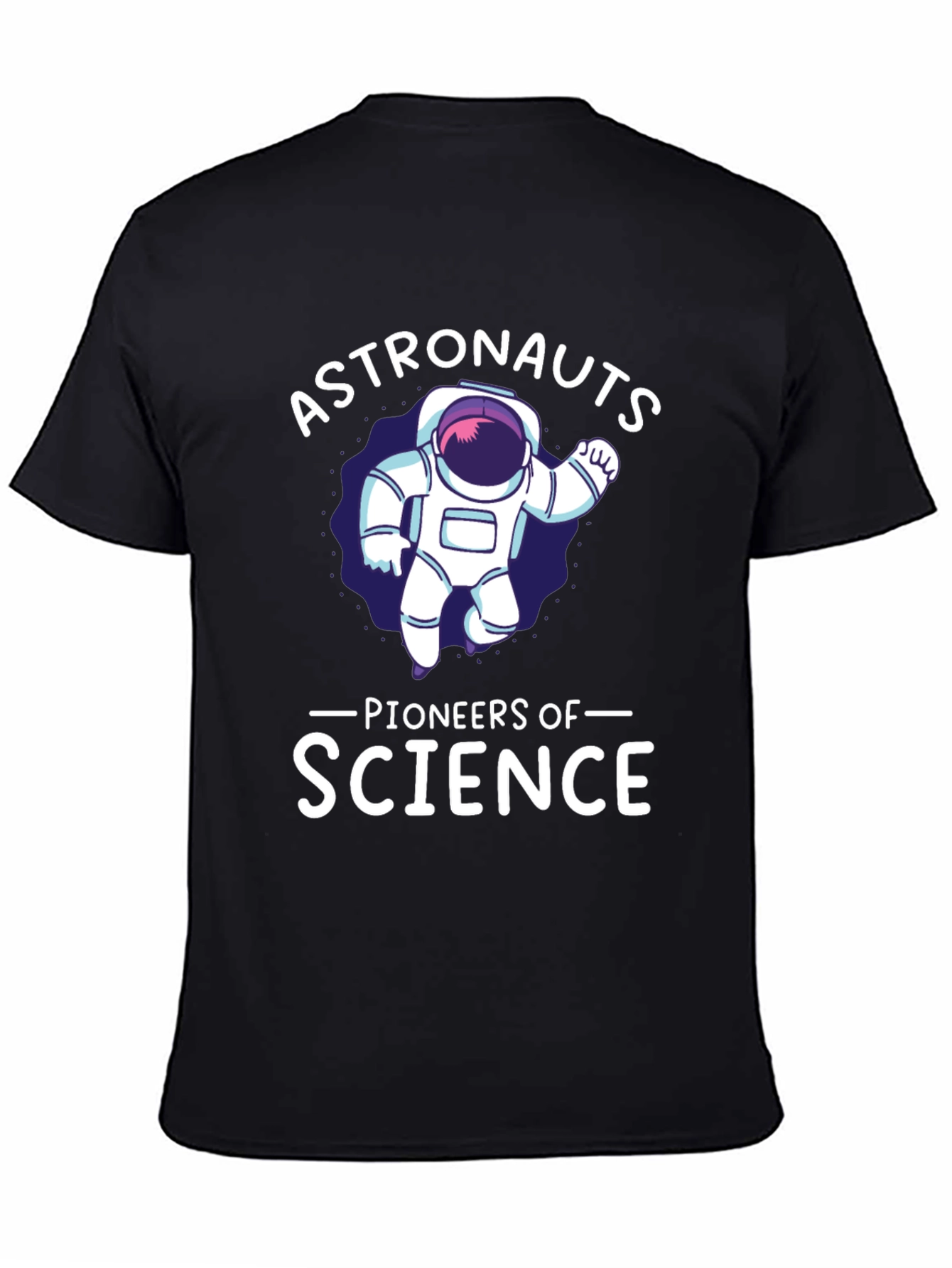 Astronauts Pioneers of Science Black T-Shirt
