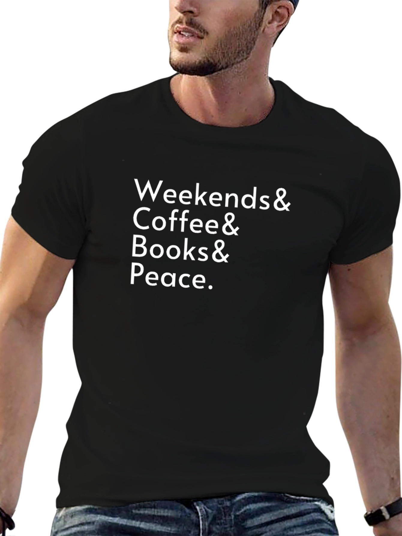 Weekends Coffee Books Peace T-Shirt