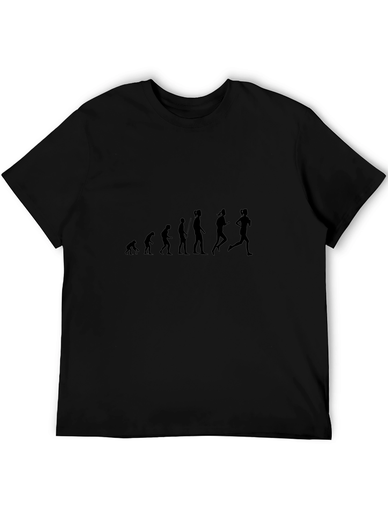 Evolution of a Female Runner Black T-Shirt