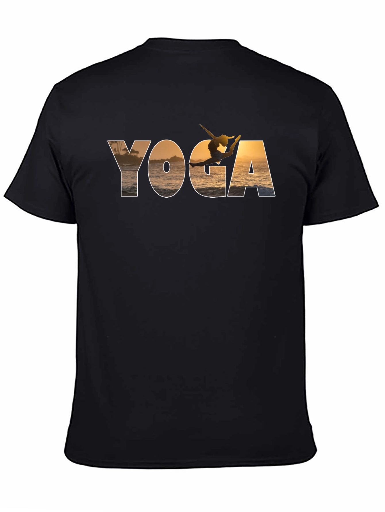 Yoga Silhouette Graphic Black T-Shirt