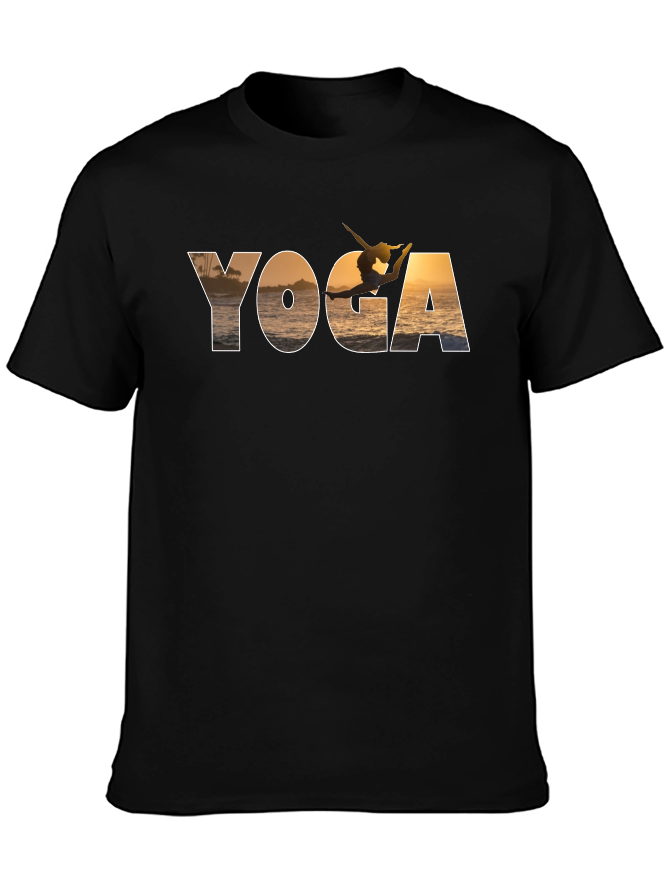 Yoga Silhouette Graphic Black T-Shirt