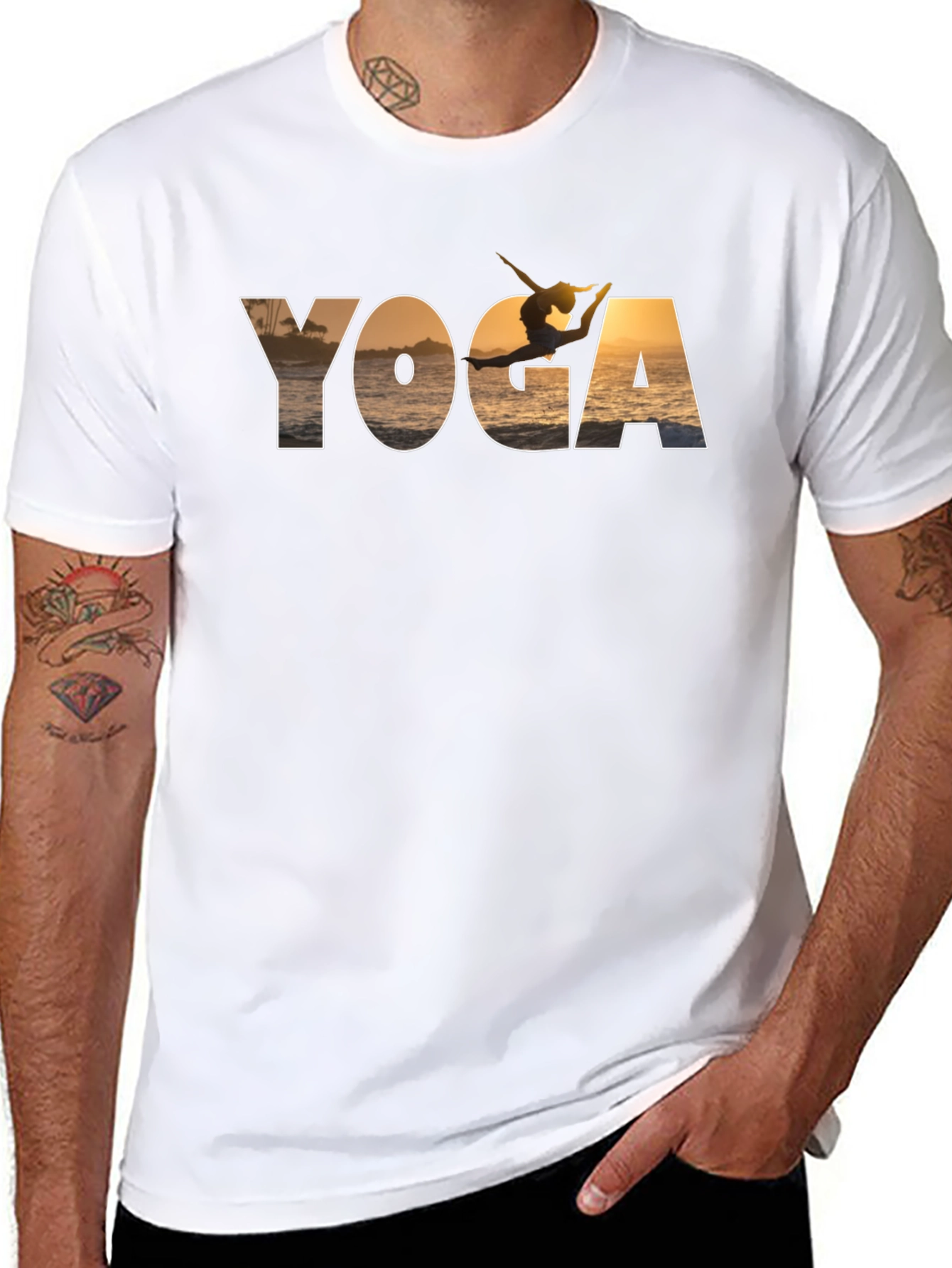 Yoga Silhouette Graphic Black T-Shirt