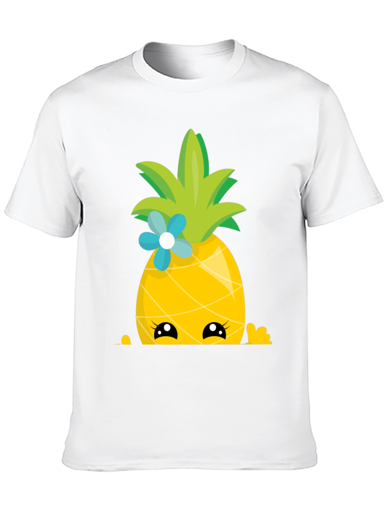 Cute Pineapple Peekaboo Graphic T-Shirt